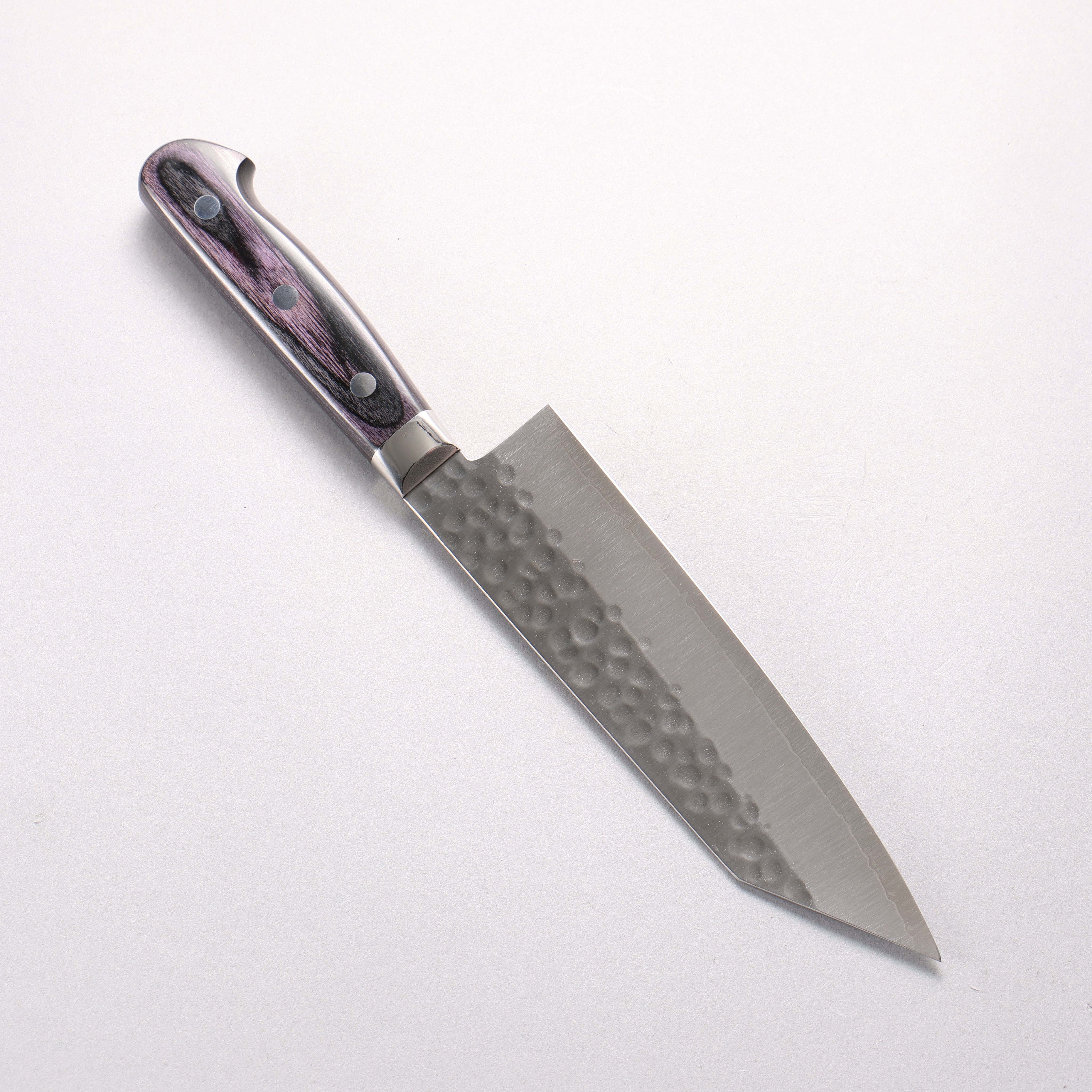Yoshimi Kato SG2 Hammered(Maru) Bunka 170mm Purple Pakka wood Handle - Seisuke Knife