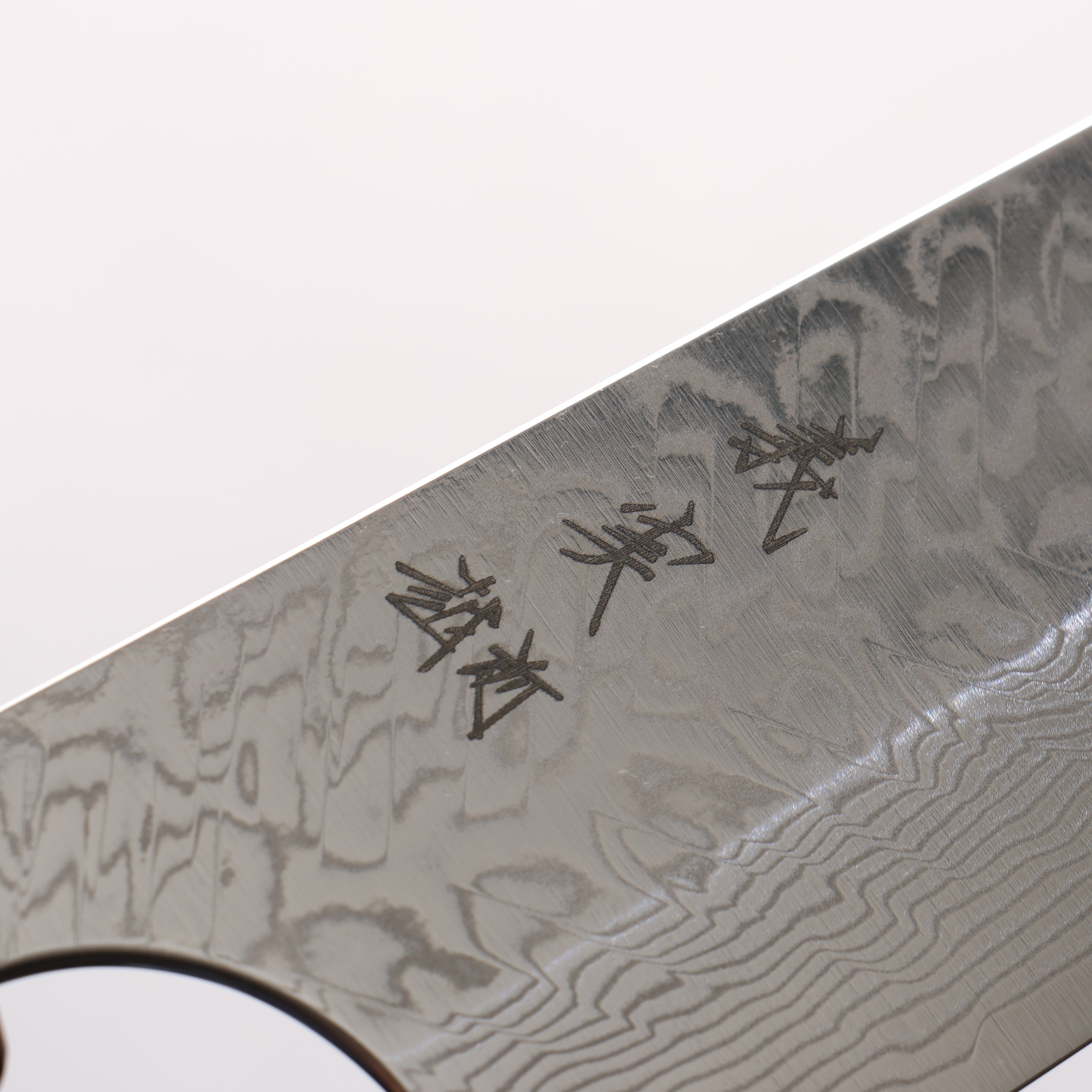 Yoshimi Kato SG2 Damascus Migaki Finished Kiritsuke Gyuto 210mm Olive Tree and Black/White Marble Resin Handle - Seisuke Knife