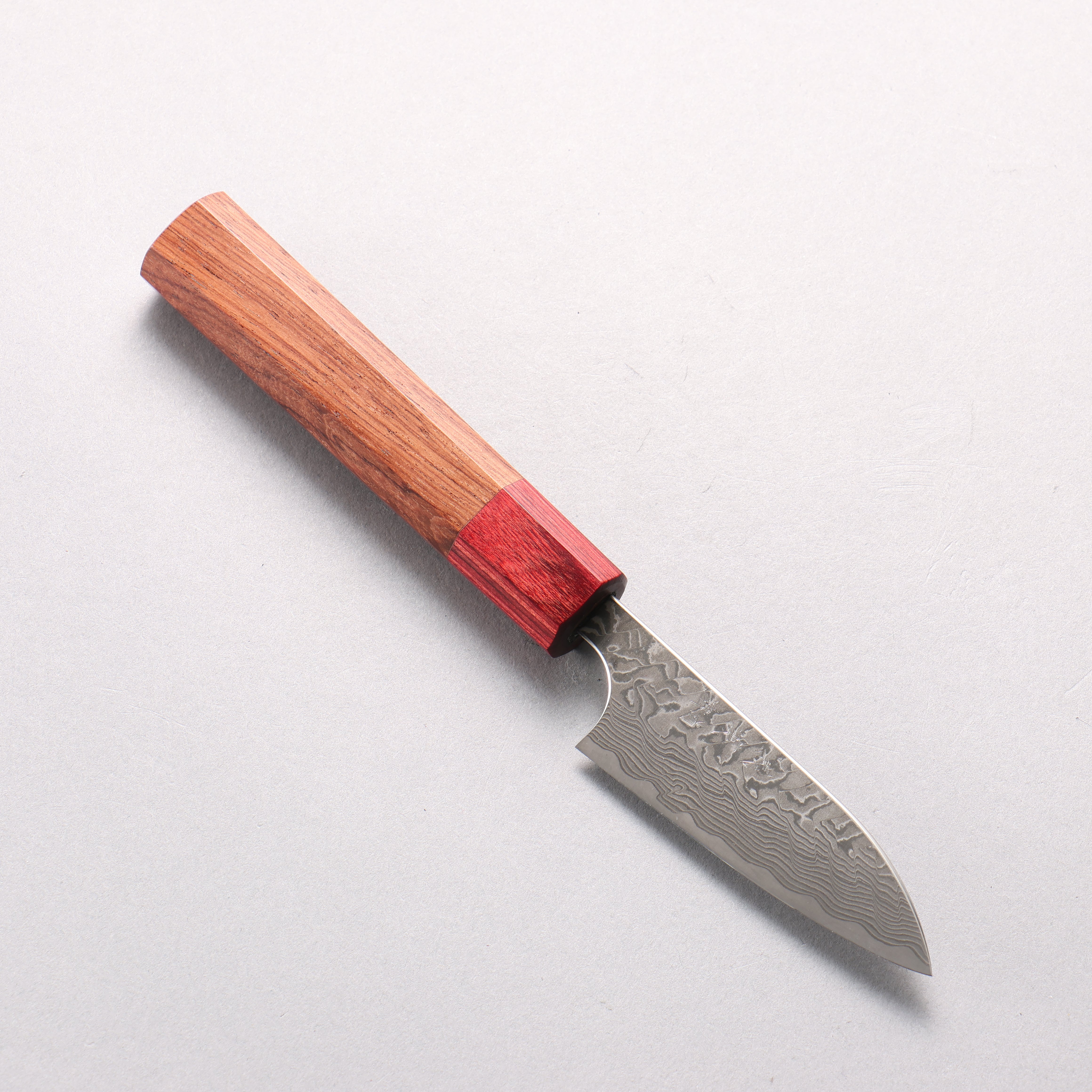 Yoshimi Kato SG2 Black Damascus Petty-Utility 80mm Honduras (ferrule: Red Pakka wood) Handle - Seisuke Knife
