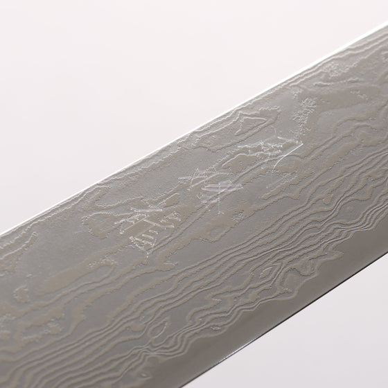Ryusen Fukakuryu Kai ATS314 63 Layer Damascus Kiritsuke Sujihiki 270mm Stabilized White Birch with White Ring Handle