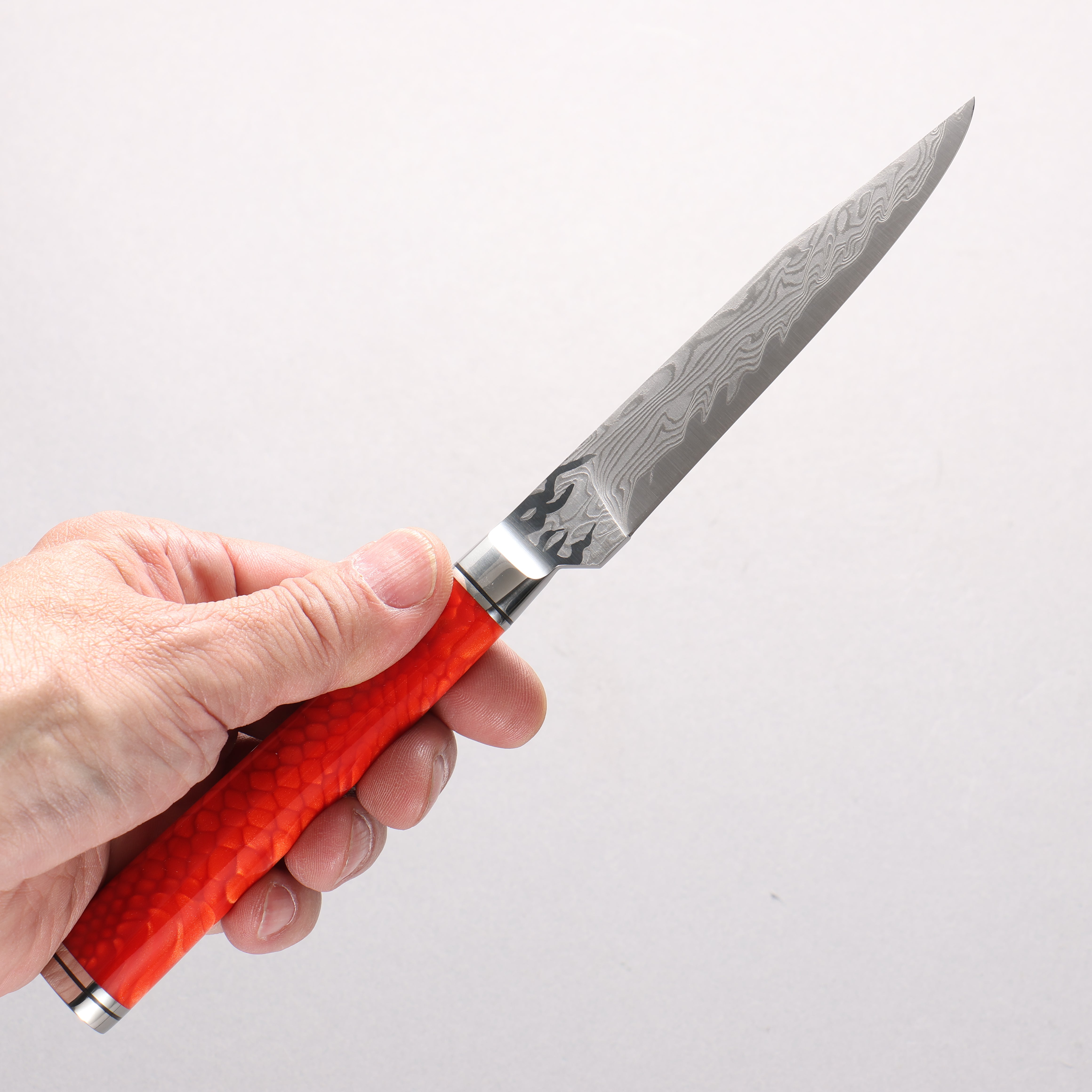 Ryusen SG2 Damascus Steak 100mm Rinka (Red) Handle SK06 - Seisuke Knife