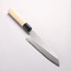 Sakai Kikumori White Steel No.1 Santoku 180mm Magnolia (Ferrule: Water Buffalo Horn) Handle - Seisuke Knife - Slide 1