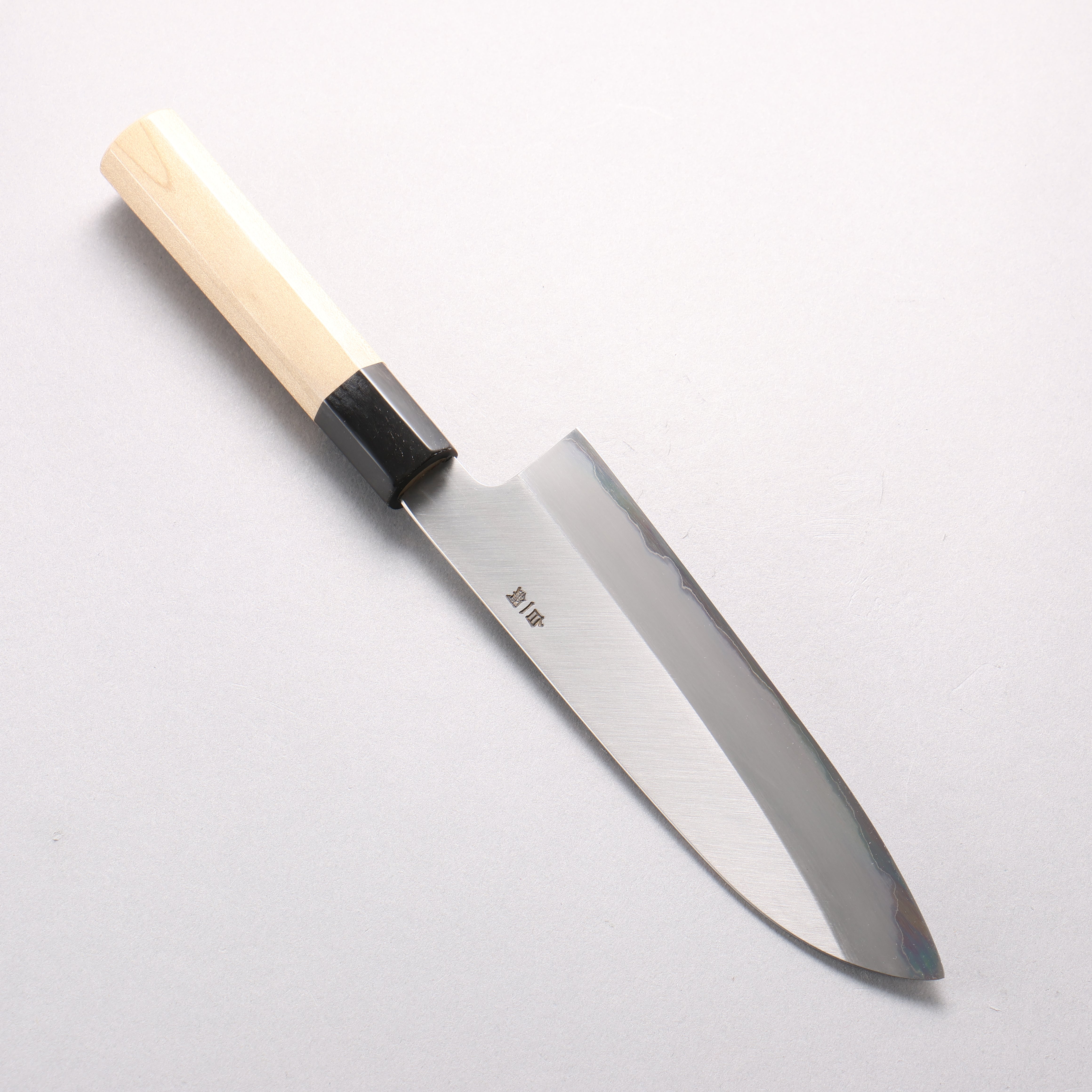 Sakai Kikumori White Steel No.1 Santoku 180mm Magnolia (Ferrule: Water Buffalo Horn) Handle - Seisuke Knife