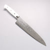 Takeshi Saji SG2 Diamond Finish Damascus Gyuto 240mm White Corian Handle - Slide 1