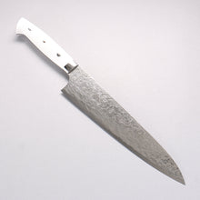  Takeshi Saji SG2 Diamond Finish Damascus Gyuto 240mm White Corian Handle