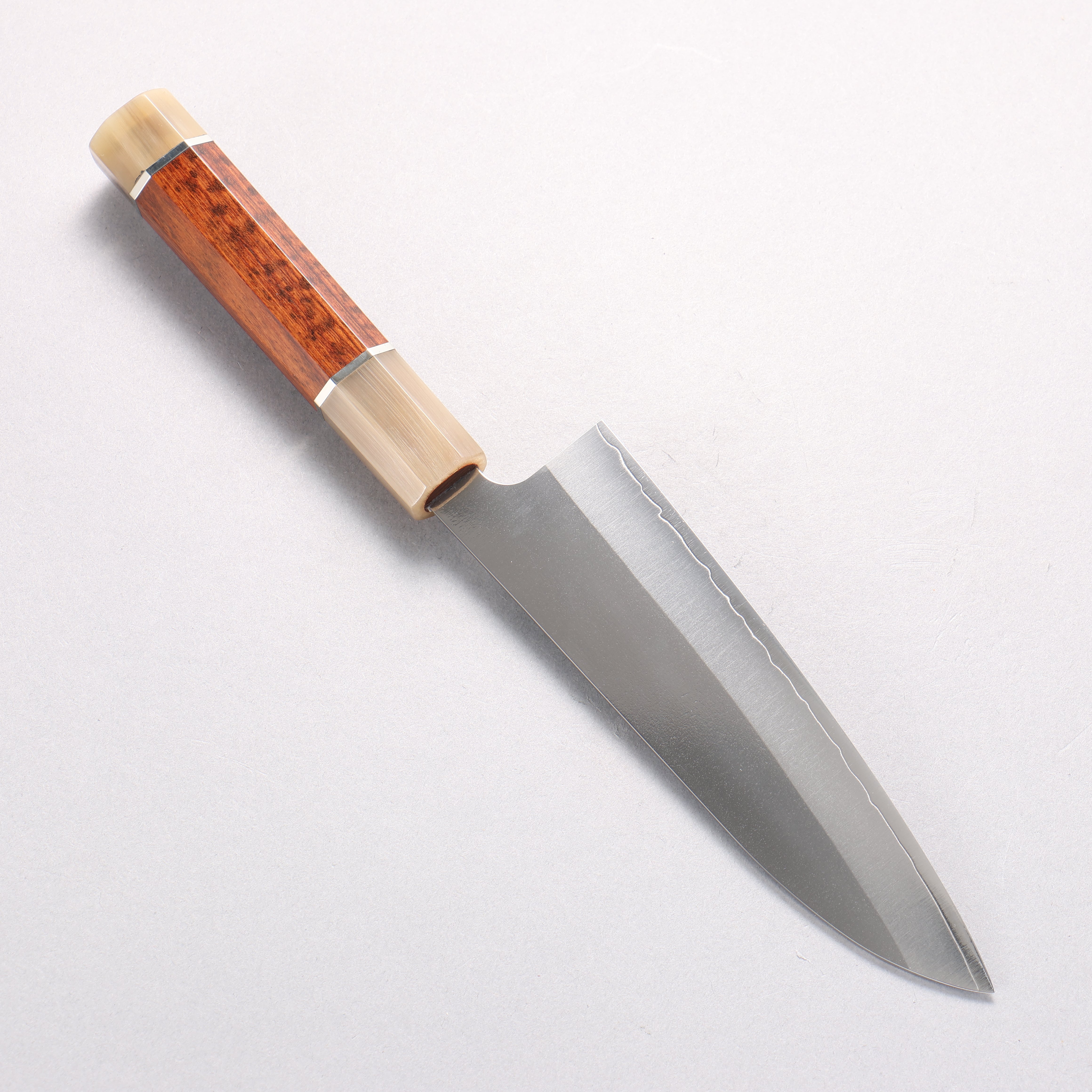 Yu Kurosaki New Gekko VG-XEOS Small Santoku 150mm Snakewood (with Double Marble Horns) Handle - Seisuke Knife