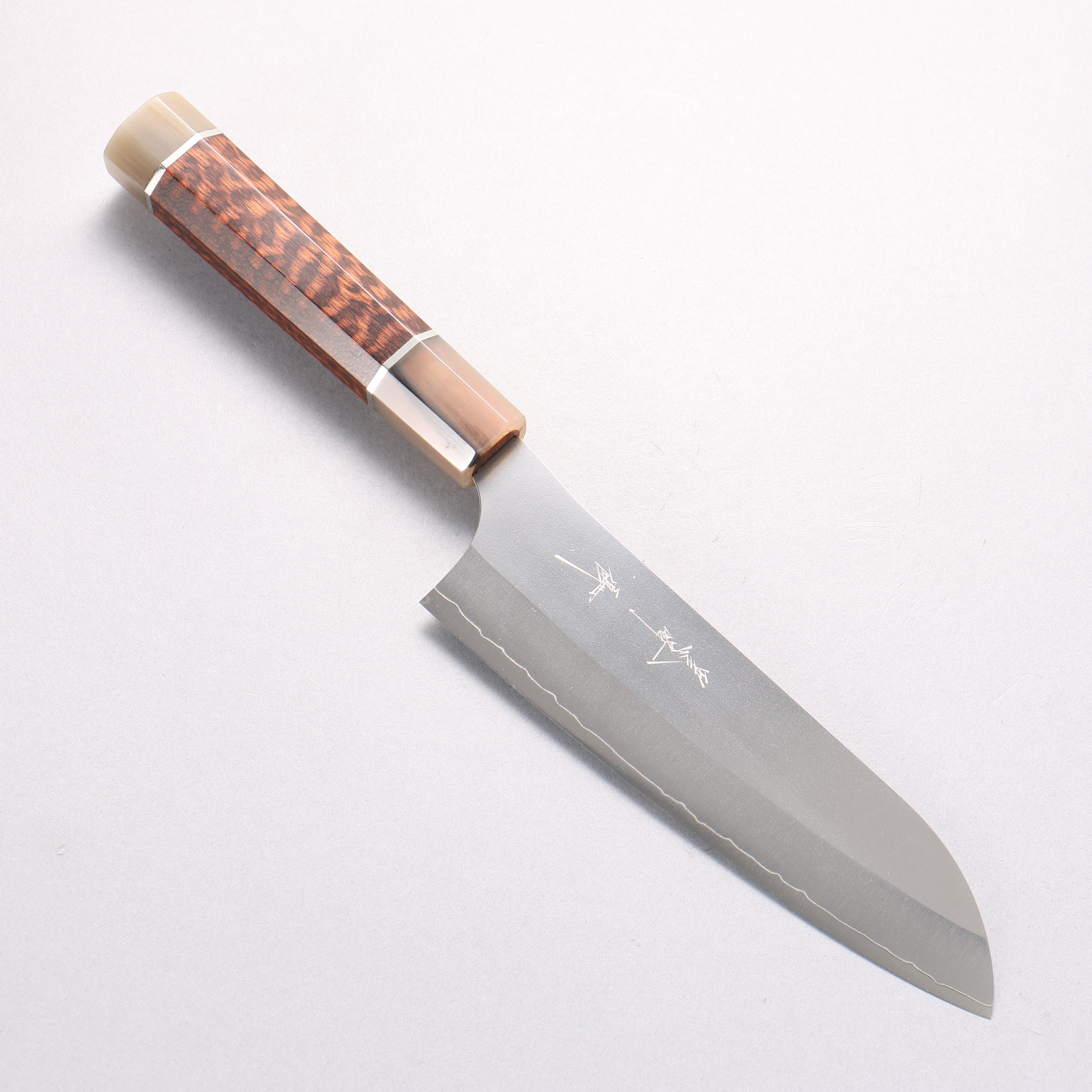 Yu Kurosaki New Gekko VG-XEOS Santoku 170mm Snakewood (with Double Marble Horns) Handle - Seisuke Knife