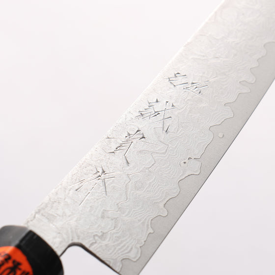 Shigeki Tanaka VG10 17 Layer Damascus Petty-Utility 150mm Magnolia (Ferrule: Water Buffalo Horn) Handle