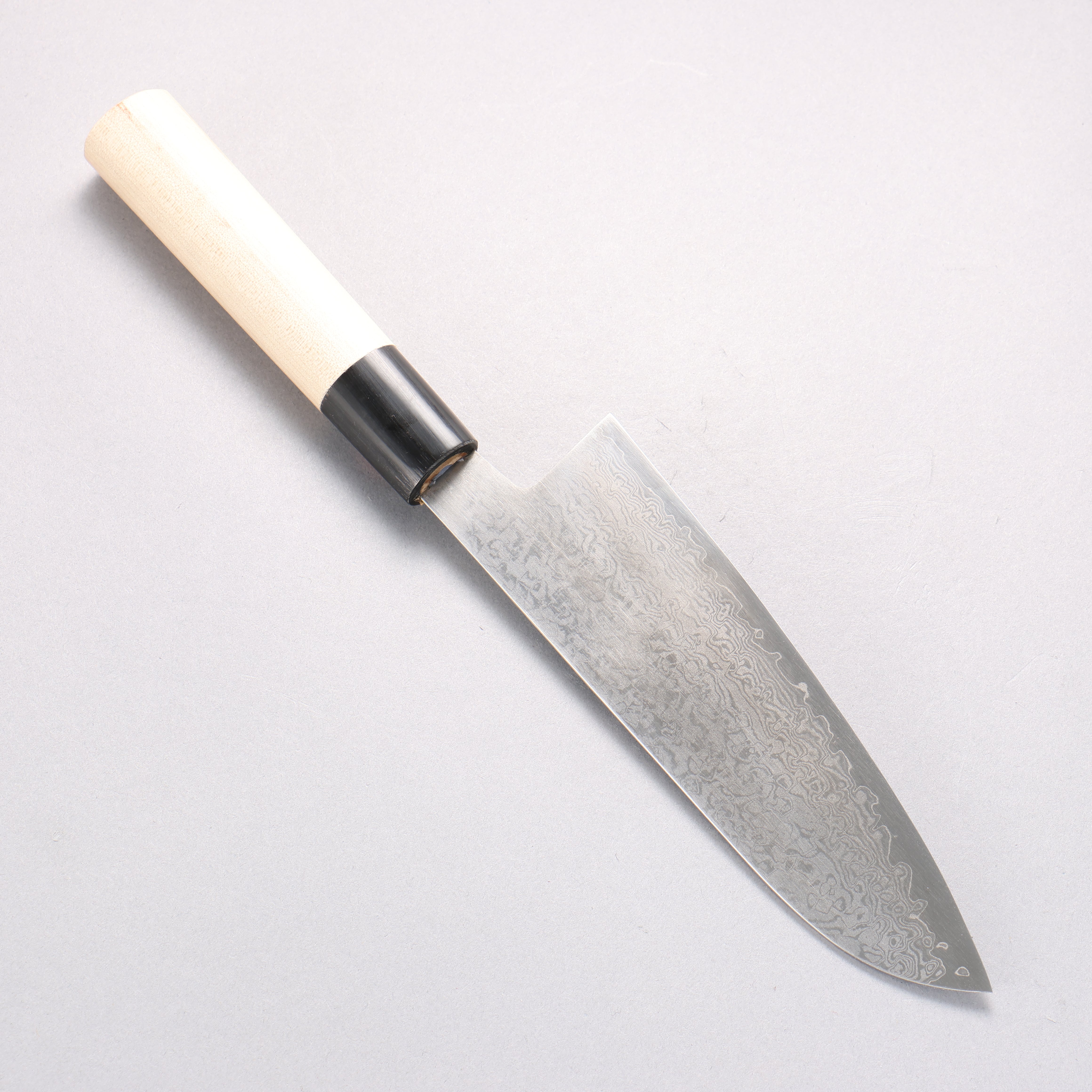 Shigeki Tanaka VG10 17 Layer Damascus Santoku 165mm Magnolia & Buffalo Horn Handle - Seisuke Knife