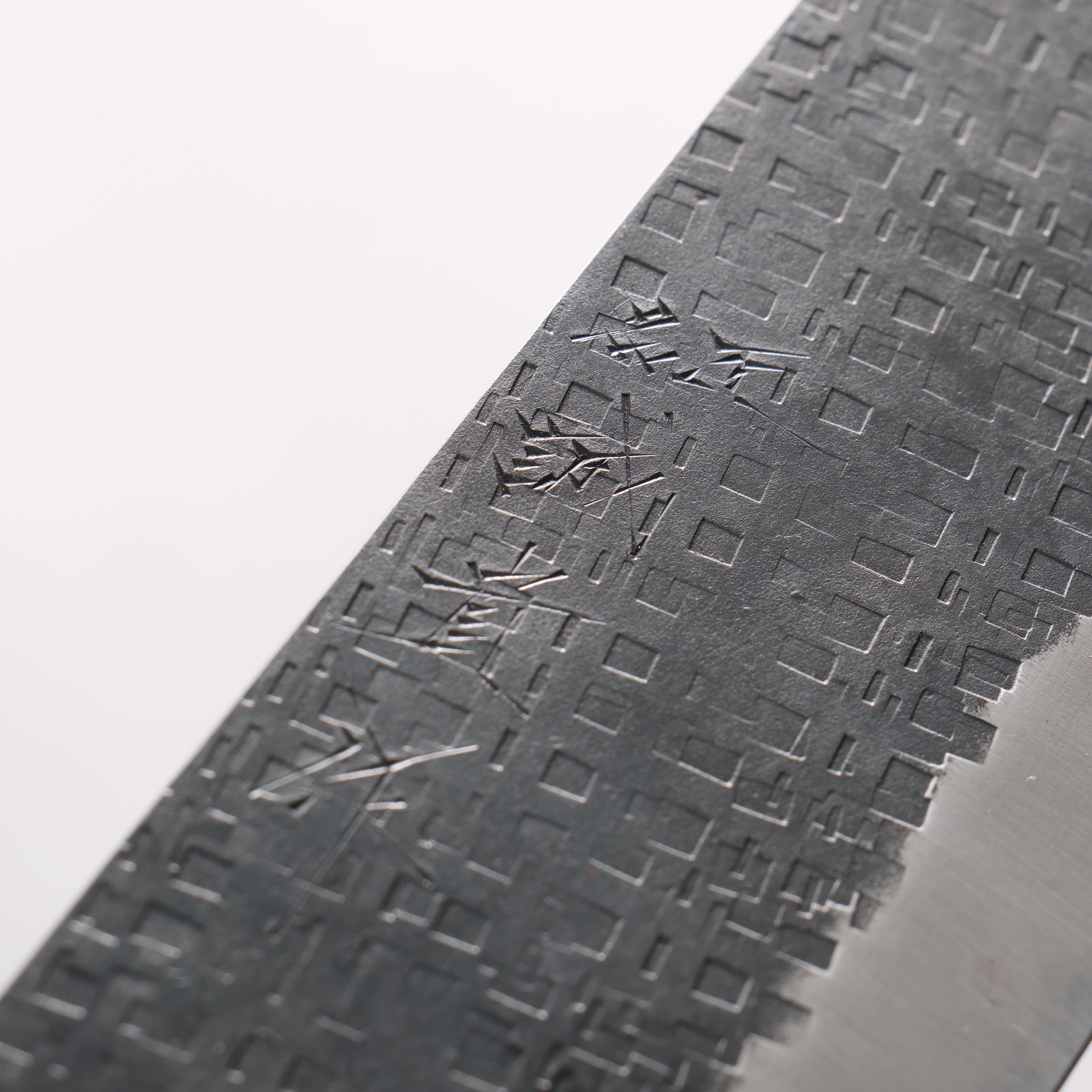 Shigeki Tanaka TEKKA Blue Steel No.2 Kurouchi Square Hammered Nakiri 180mm Walnut Handle - Seisuke Knife