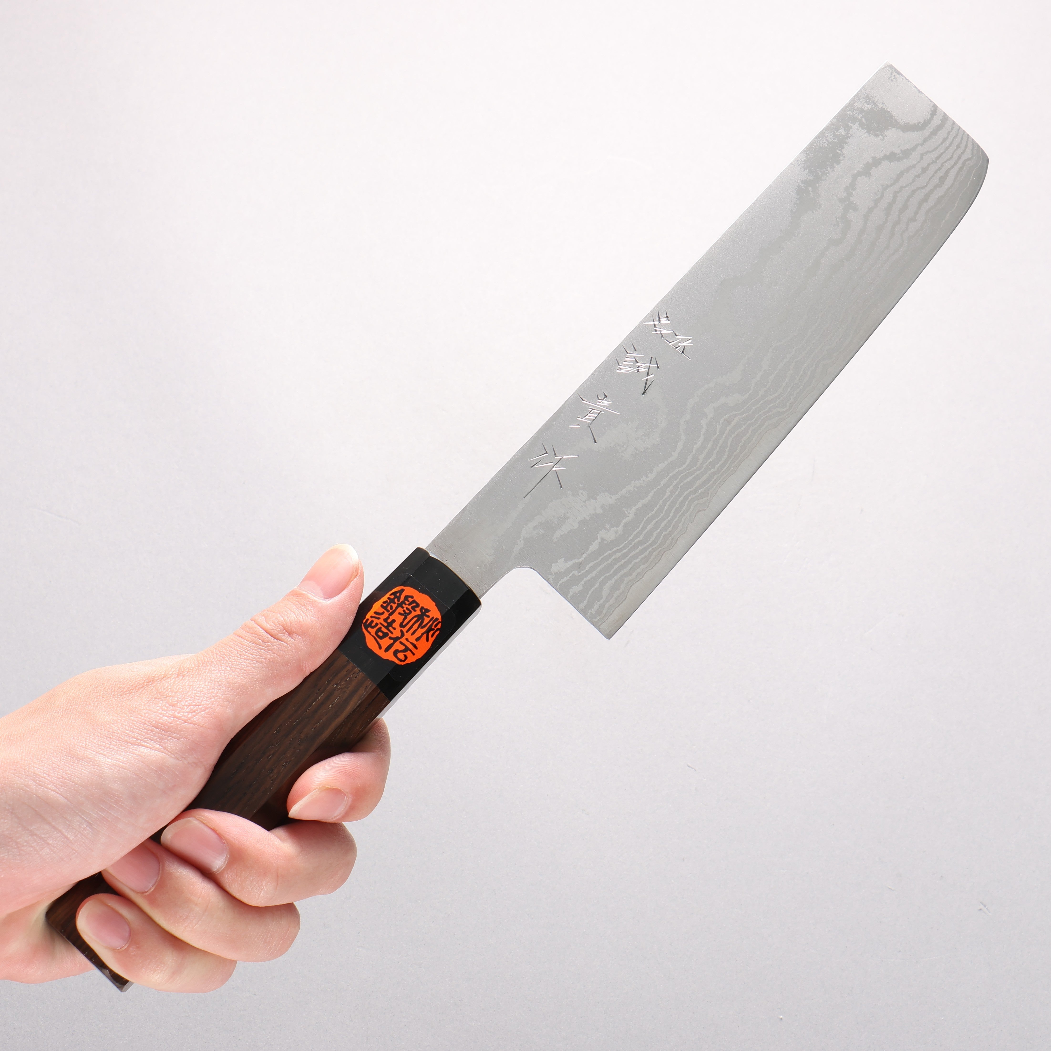 Shigeki Tanaka VG10 17 Layer Damascus Nakiri 165mm Walnut Handle - Seisuke Knife