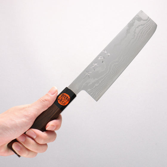Shigeki Tanaka VG10 17 Layer Damascus Nakiri 165mm Walnut Handle
