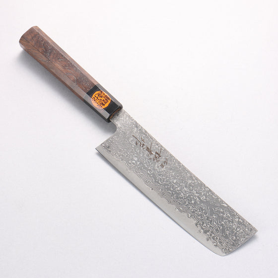 Shigeki Tanaka Harukaze SG2 Damascus Nakiri 165mm Walnut Handle