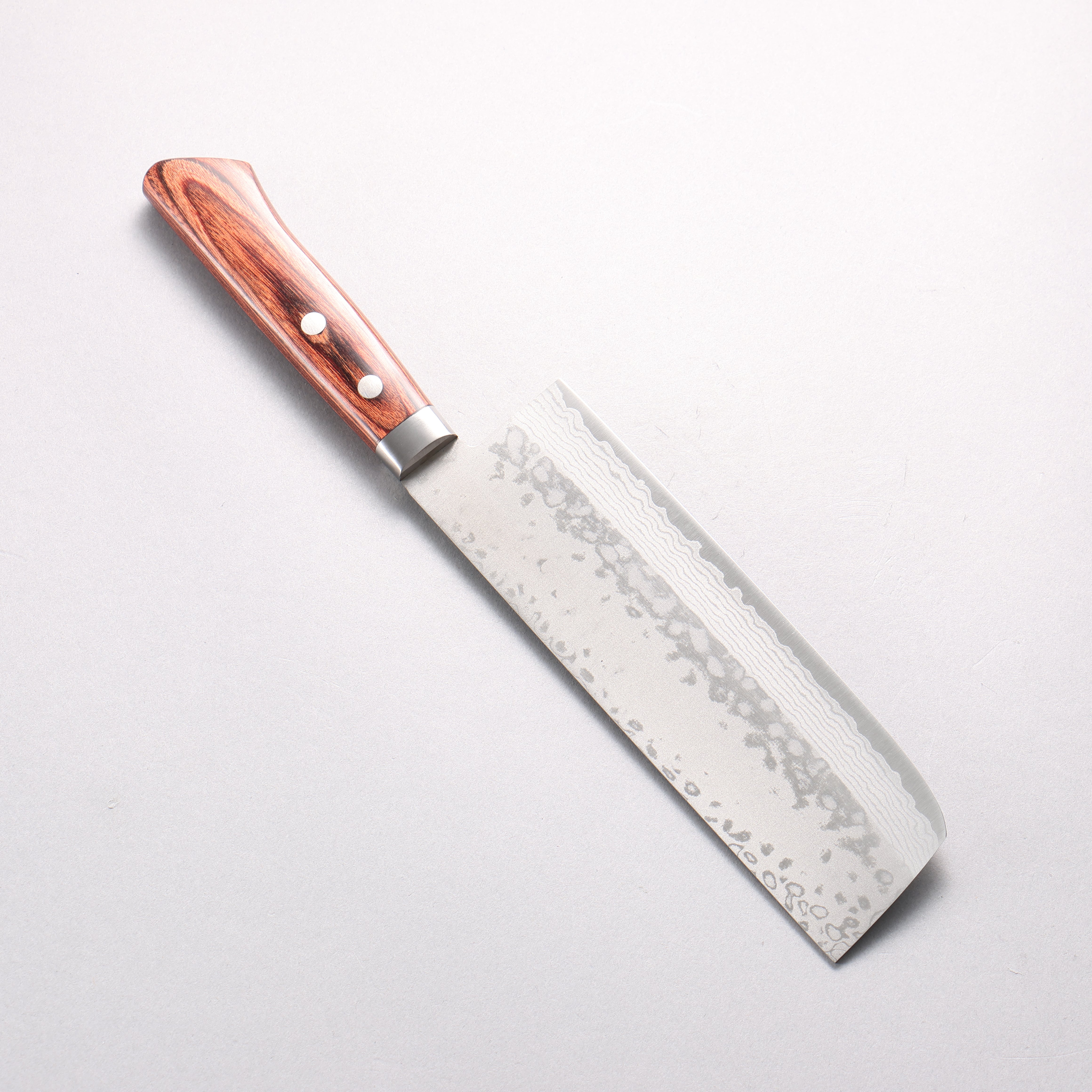 Kunihira Sairyu VG10 Damascus Migaki Nakiri 165mm Mahogany Pakkawood Handle - Seisuke Knife