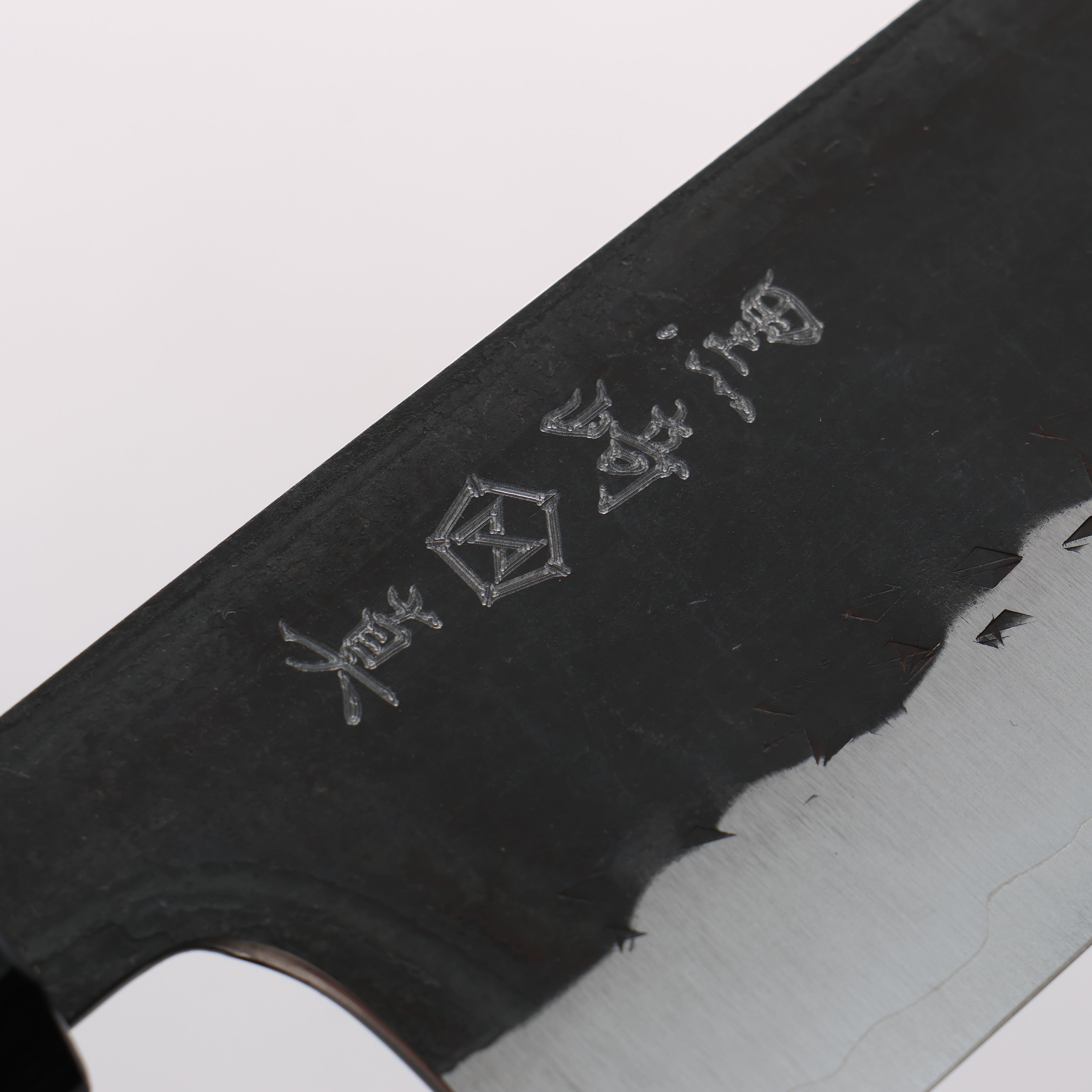 Makoto Kurosaki Forest Sage SPG STRIX Kurouchi Santoku 165mm Ebony Wood & Green Ring Handle - Seisuke Knife