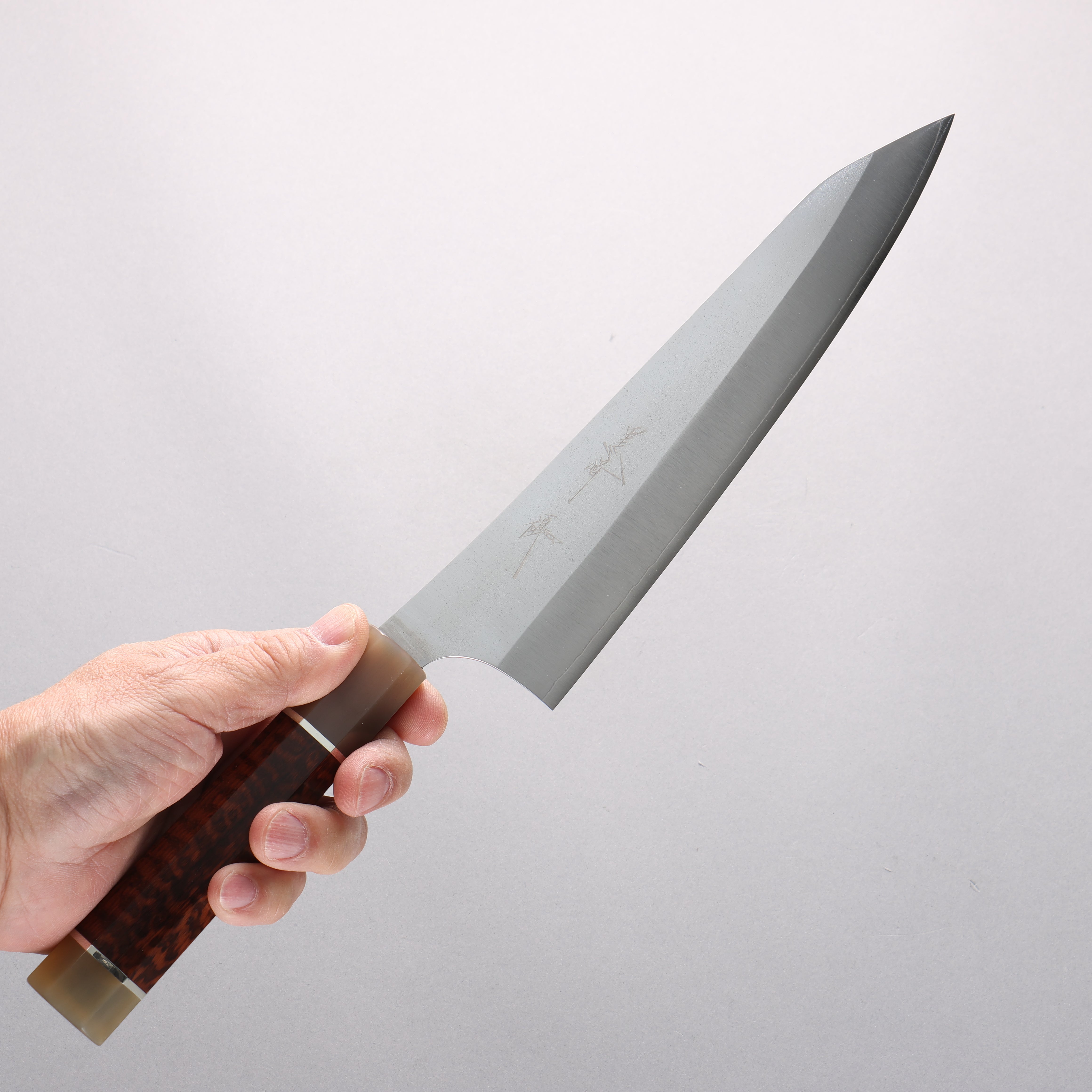 Yu Kurosaki New Gekko VG-XEOS Gyuto 210mm Snakewood (with Double Marble Horns) Handle - Seisuke Knife