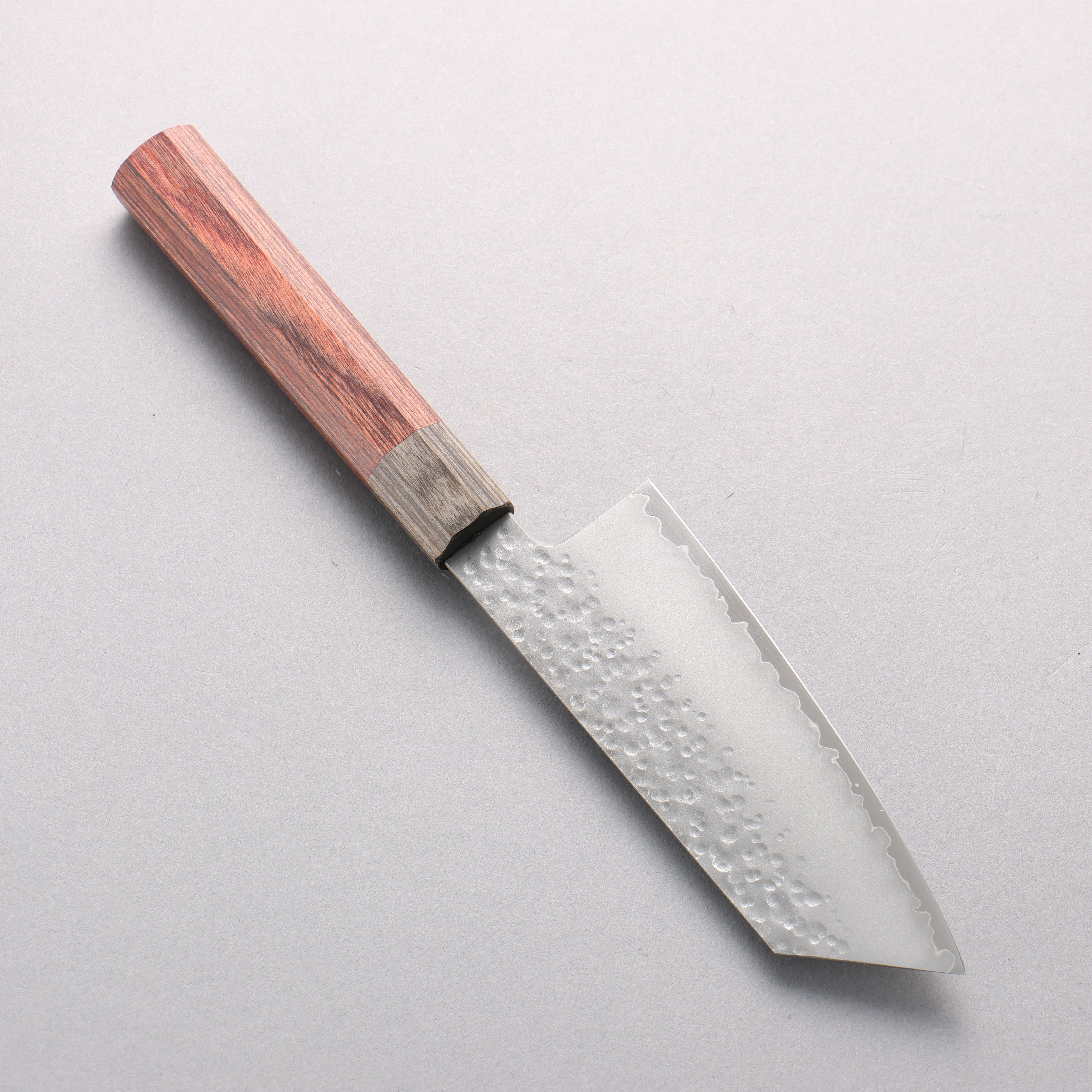 Hado Shiosai VG10 Maru Hammered Small Bunka 135mm Mahogany & Ash Gray Pakkawood Handle - Seisuke Knife
