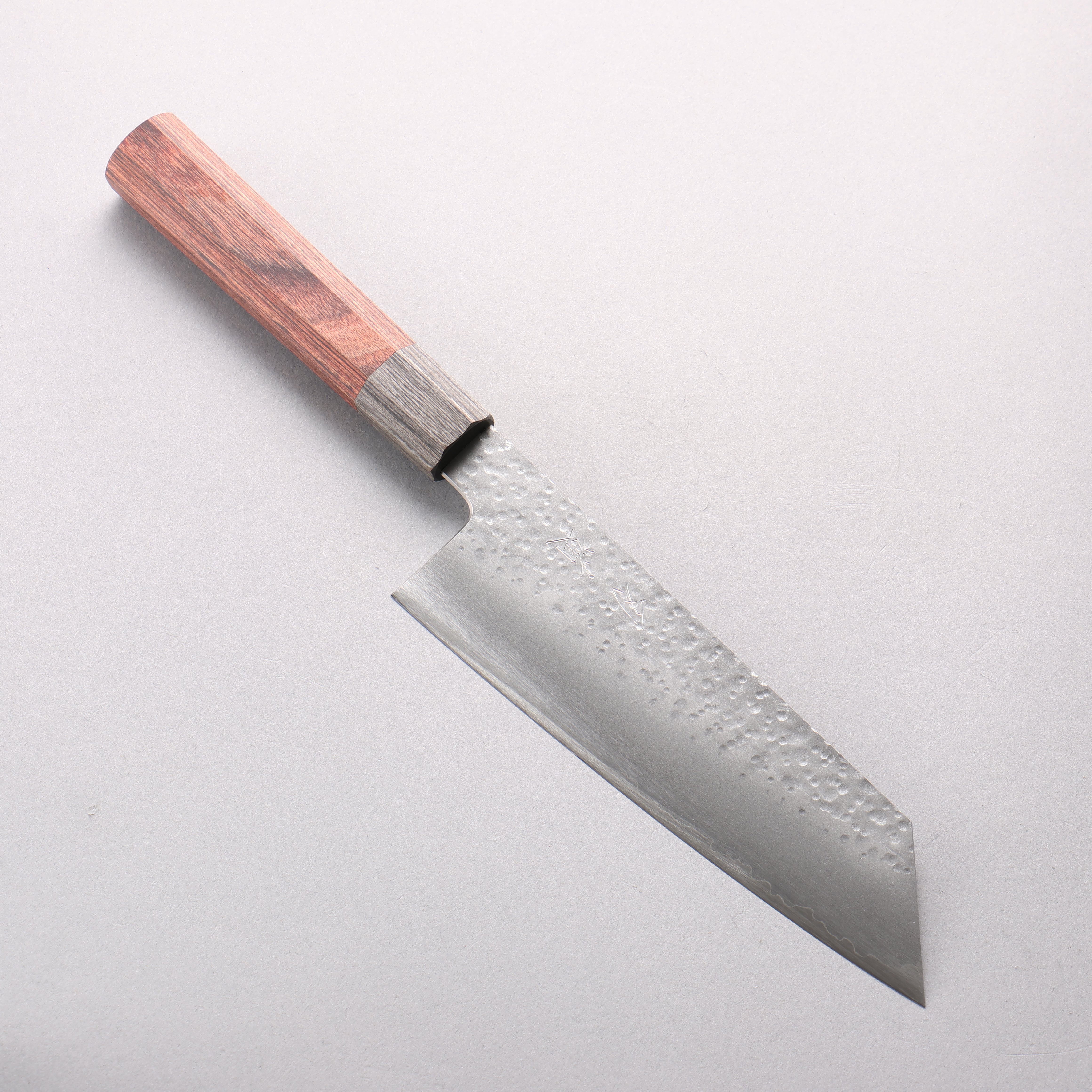 Hado Shiosai VG10 Maru Hammered Bunka 180mm Mahogany & Ash Gray Pakkawood Handle - Seisuke Knife