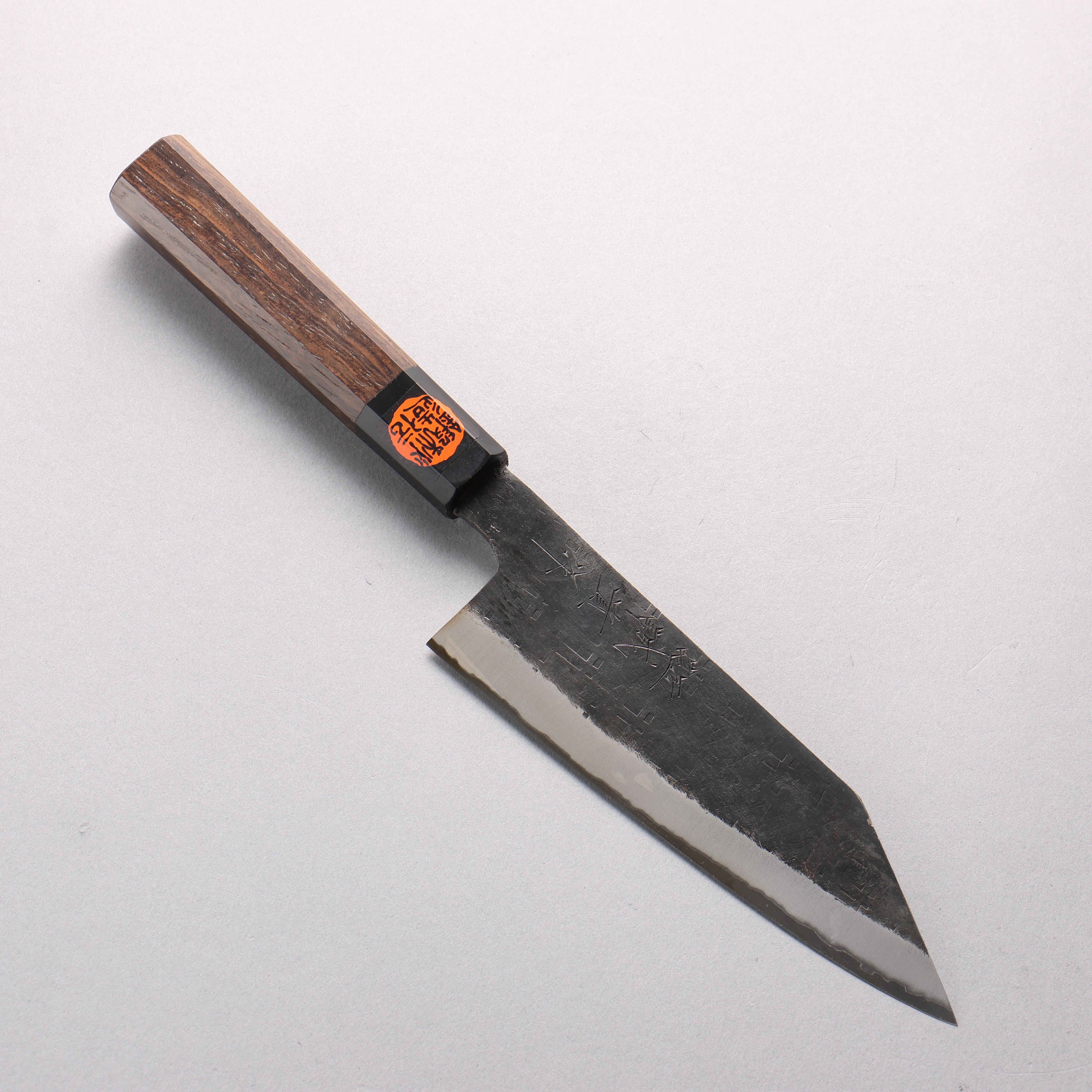 Shigeki Tanaka TEKKA Blue Steel No.2 Kurouchi Hammered Kiritsuke Santoku 165mm Walnut Handle - Seisuke Knife