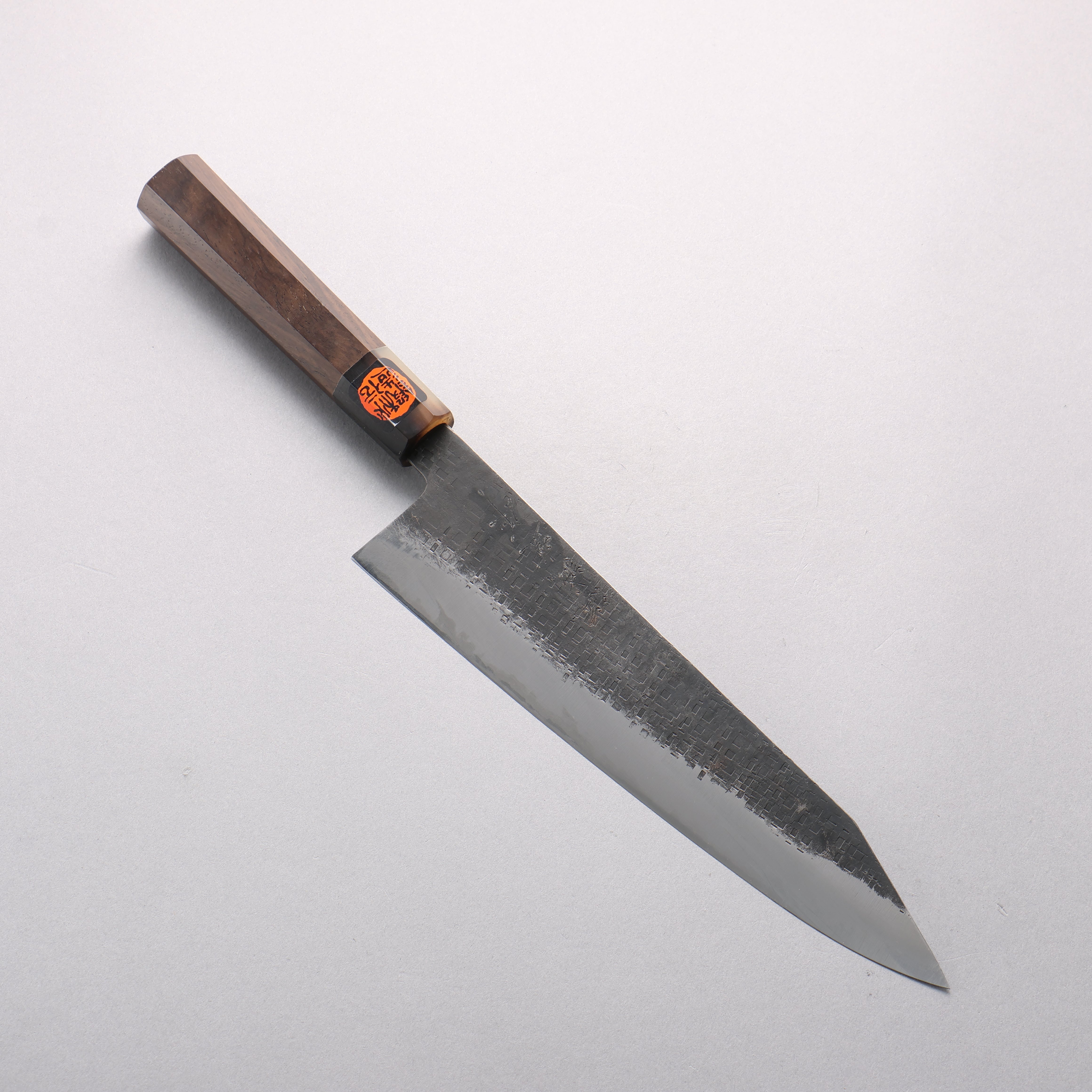 Shigeki Tanaka TEKKA Blue Steel No.2 Kurouchi Hammered Kiritsuke Gyuto 240mm Walnut Handle - Seisuke Knife