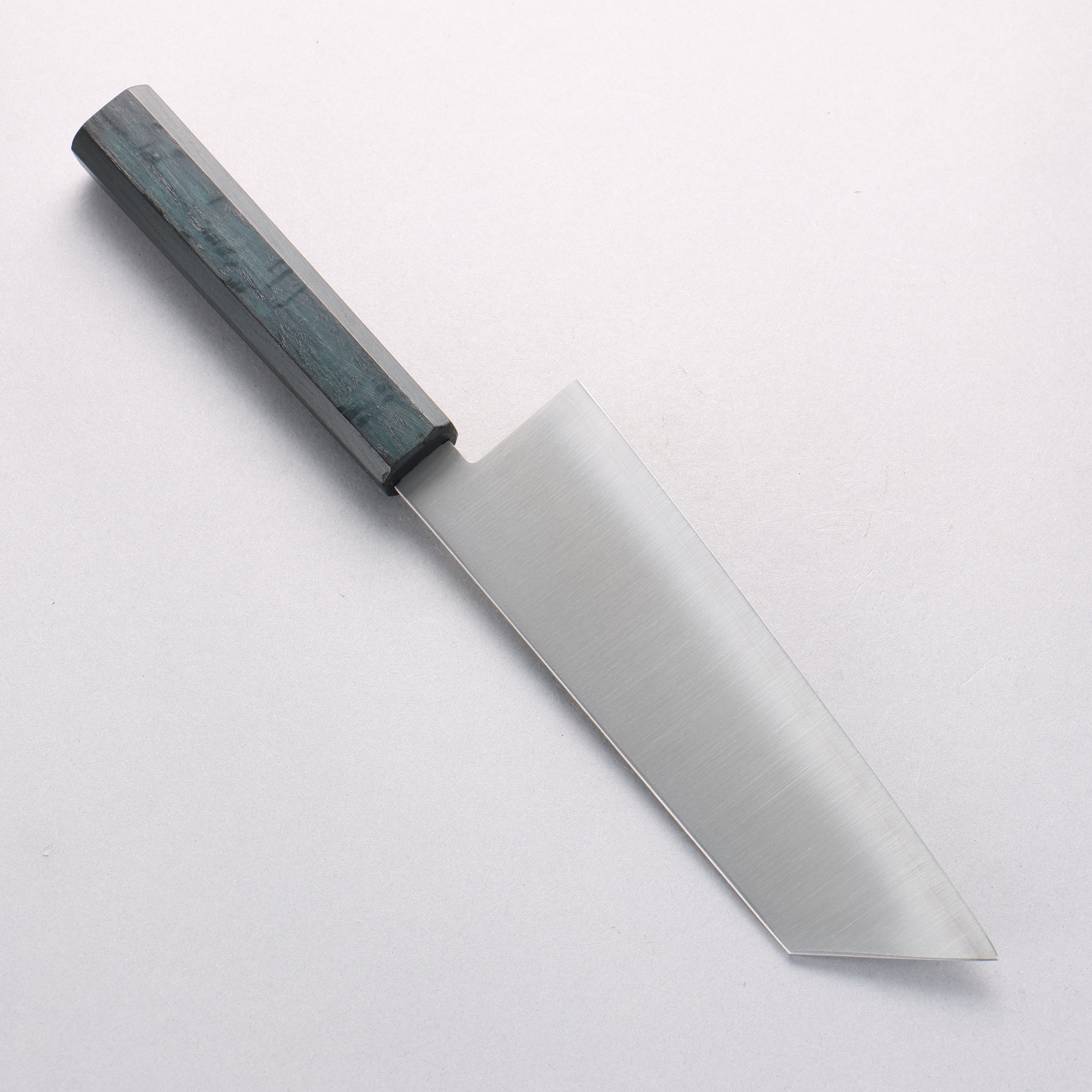 Seisuke Blue Steel No.2 Wide Kiritsuke Santoku 180m Indigo Dyed Oak Handle - Seisuke Knife
