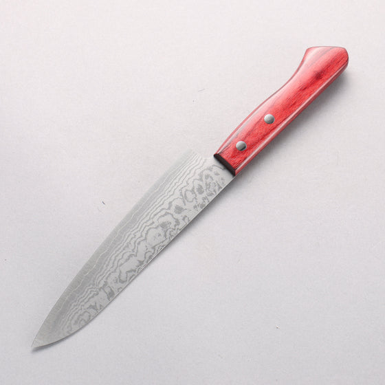 Anryu VG10 Damascus Petty-Utility 150mm Red Pakka wood Handle - Seisuke Knife