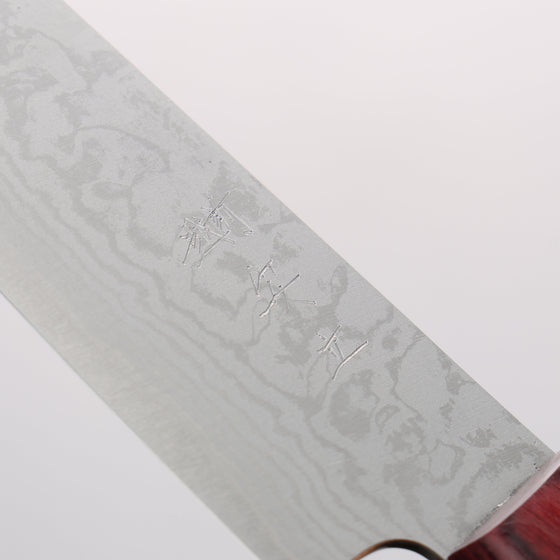 Anryu VG10 Damascus Petty-Utility 150mm Red Pakka wood Handle - Seisuke Knife