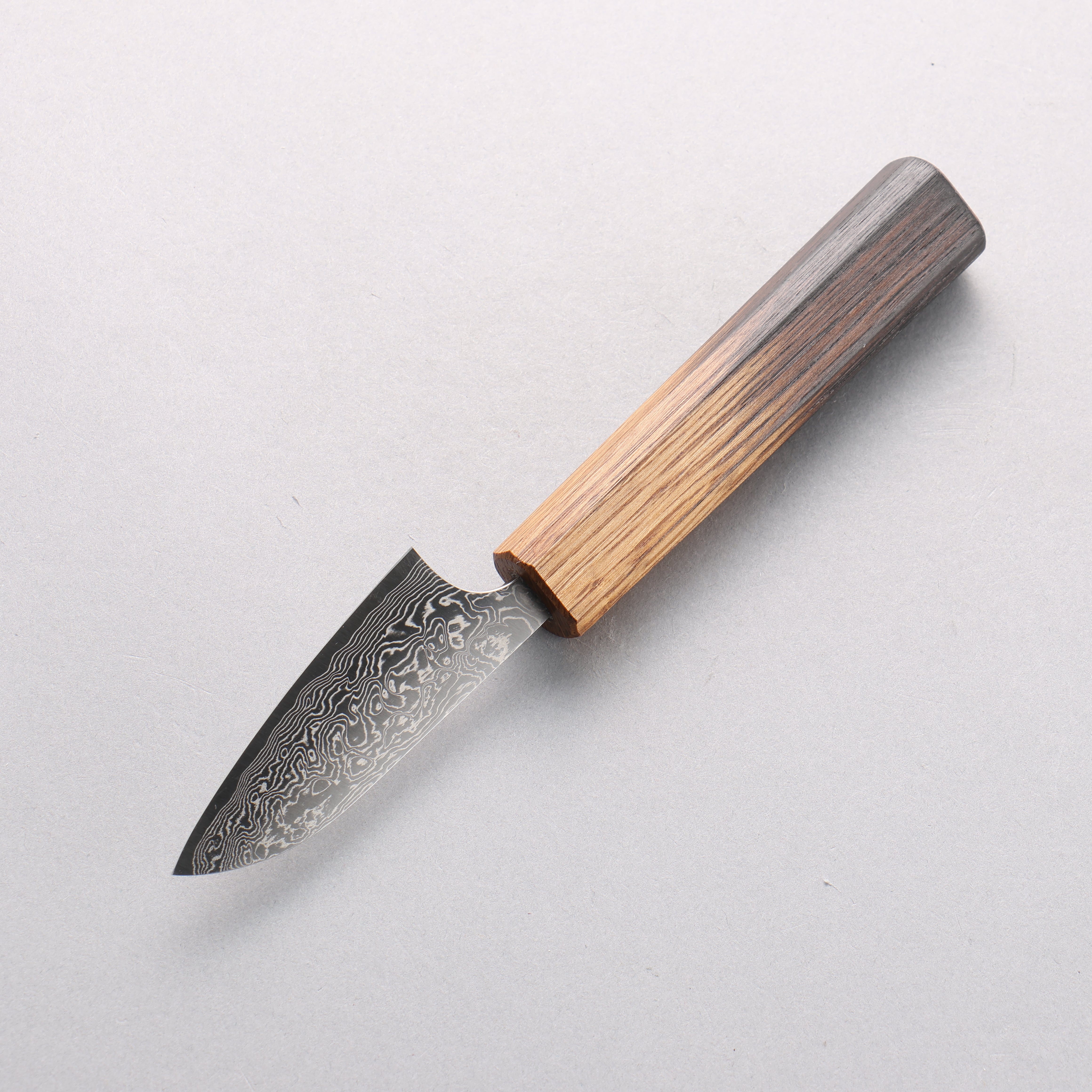 Anryu VG10 Migaki Damascus Paring 75mm Burnt Oak Handle - Seisuke Knife