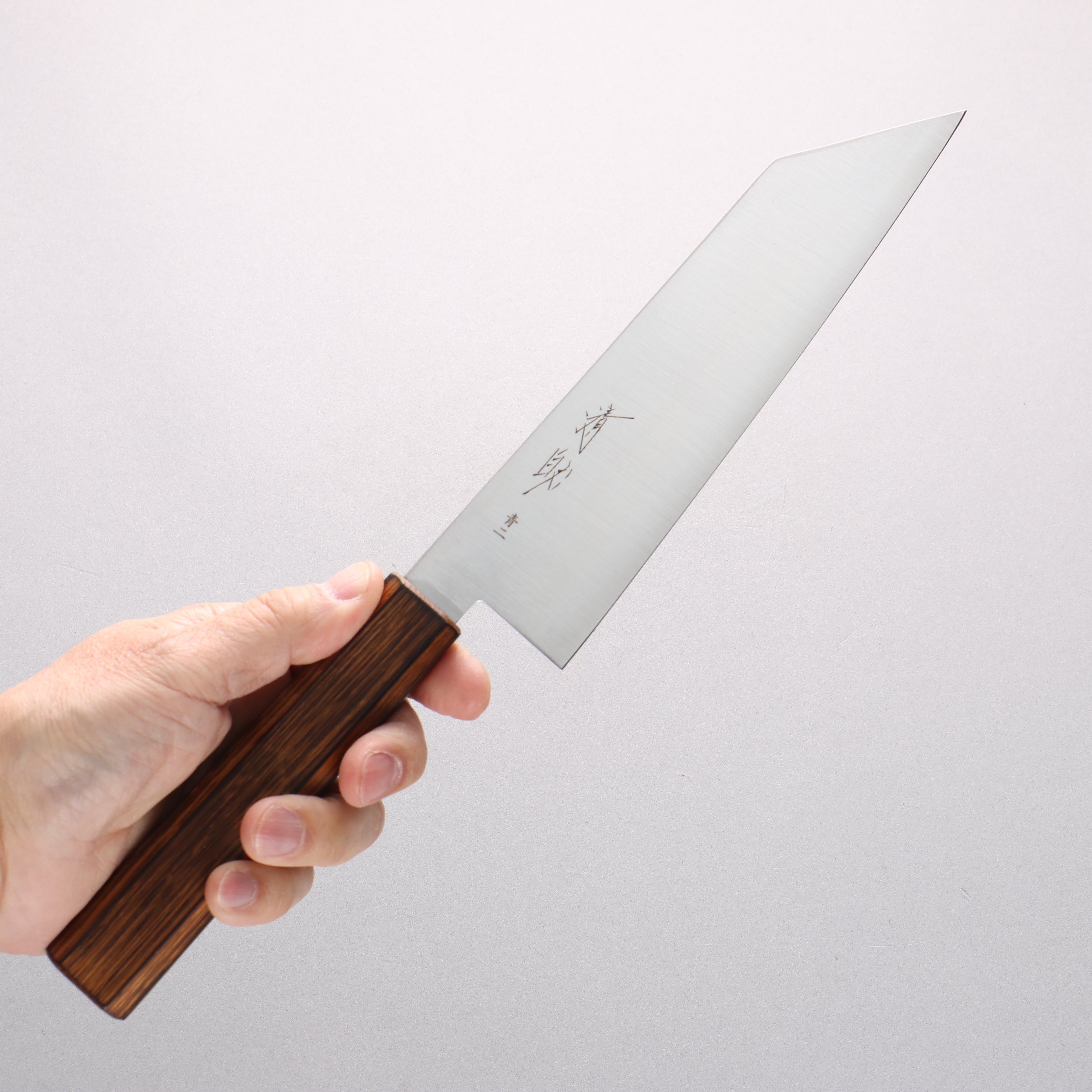 Seisuke Blue Steel No.2 Kiritsuke Gyuto 180mm Baikoku Soot Black Oak Handle - Seisuke Knife
