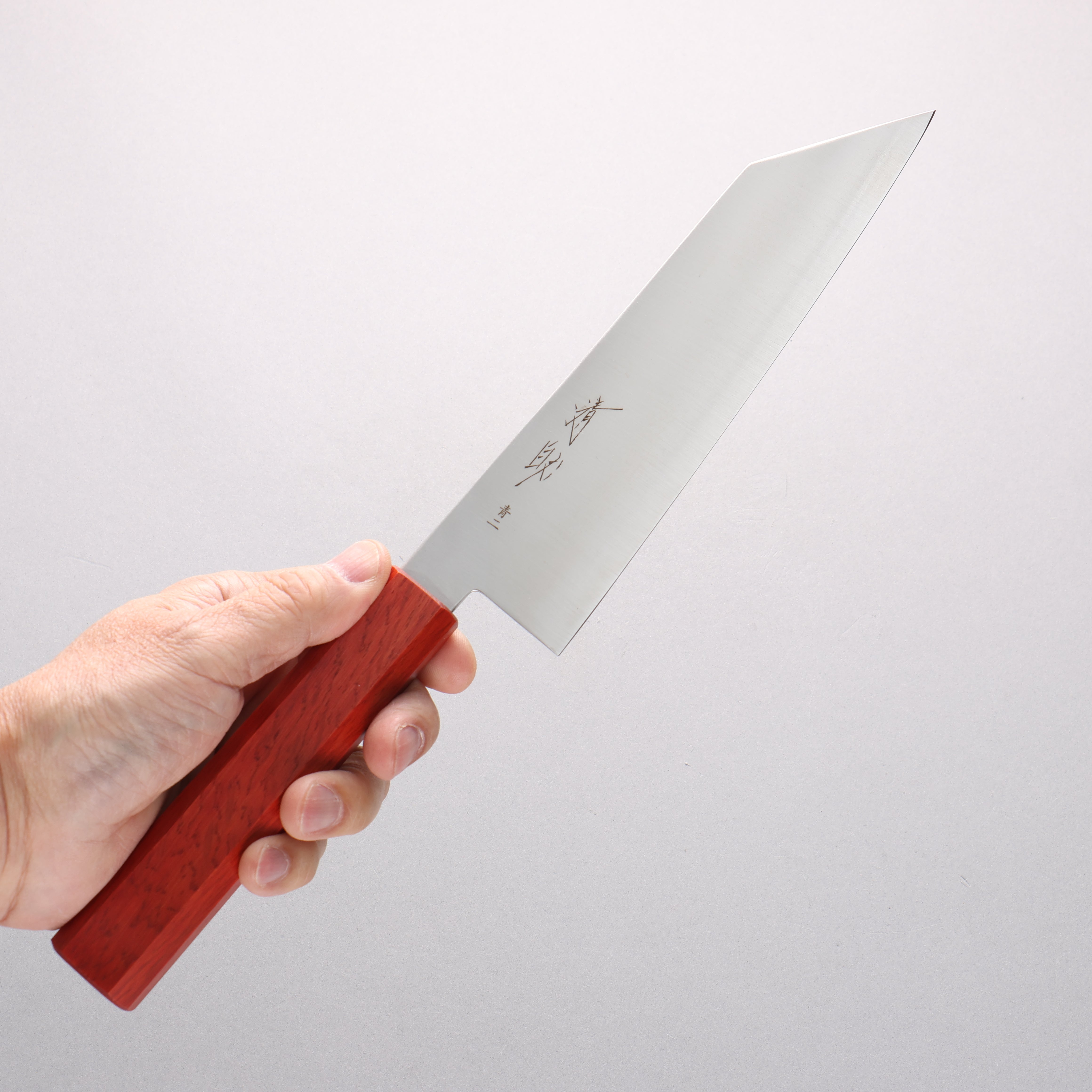 Seisuke Blue Steel No.2 Kiritsuke Gyuto 180mm Smokey Red Oak Handle - Seisuke Knife