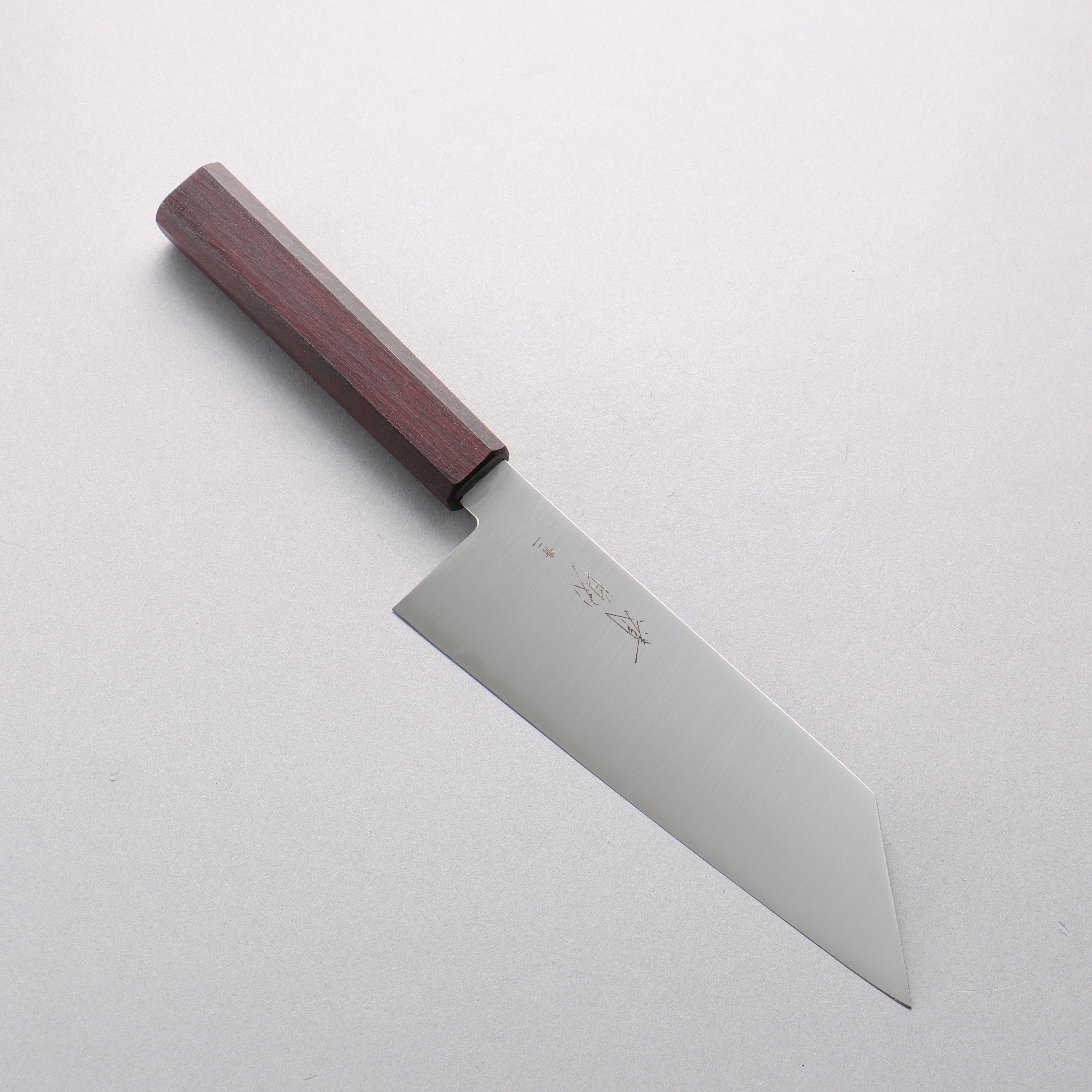 Seisuke Blue Steel No.2 Wide Kiritsuke Santoku 180mm Purple Dyed Oak Handle - Seisuke Knife