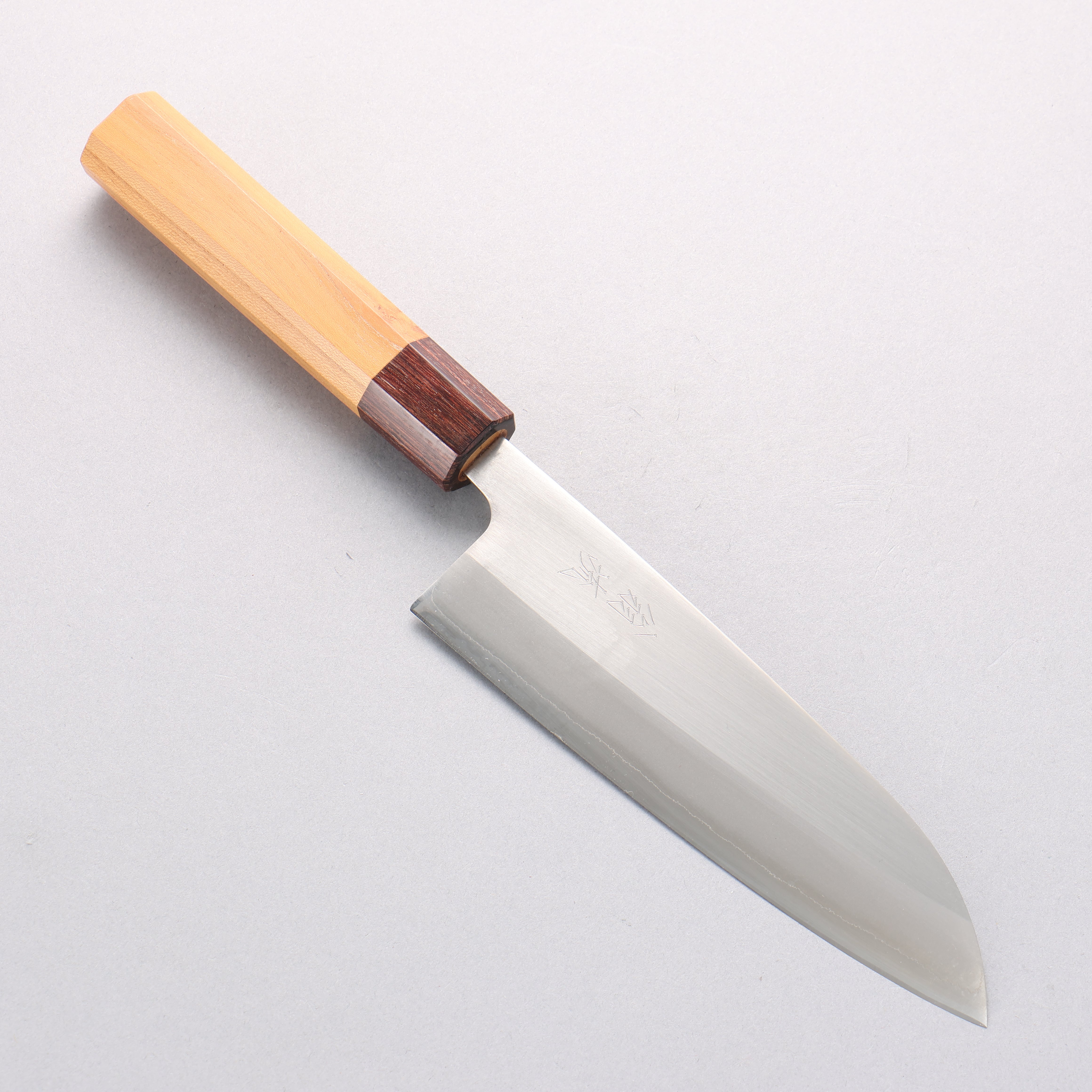 Oul White Steel No.1 Santoku 165mm Keyaki Elm Handle - Seisuke Knife