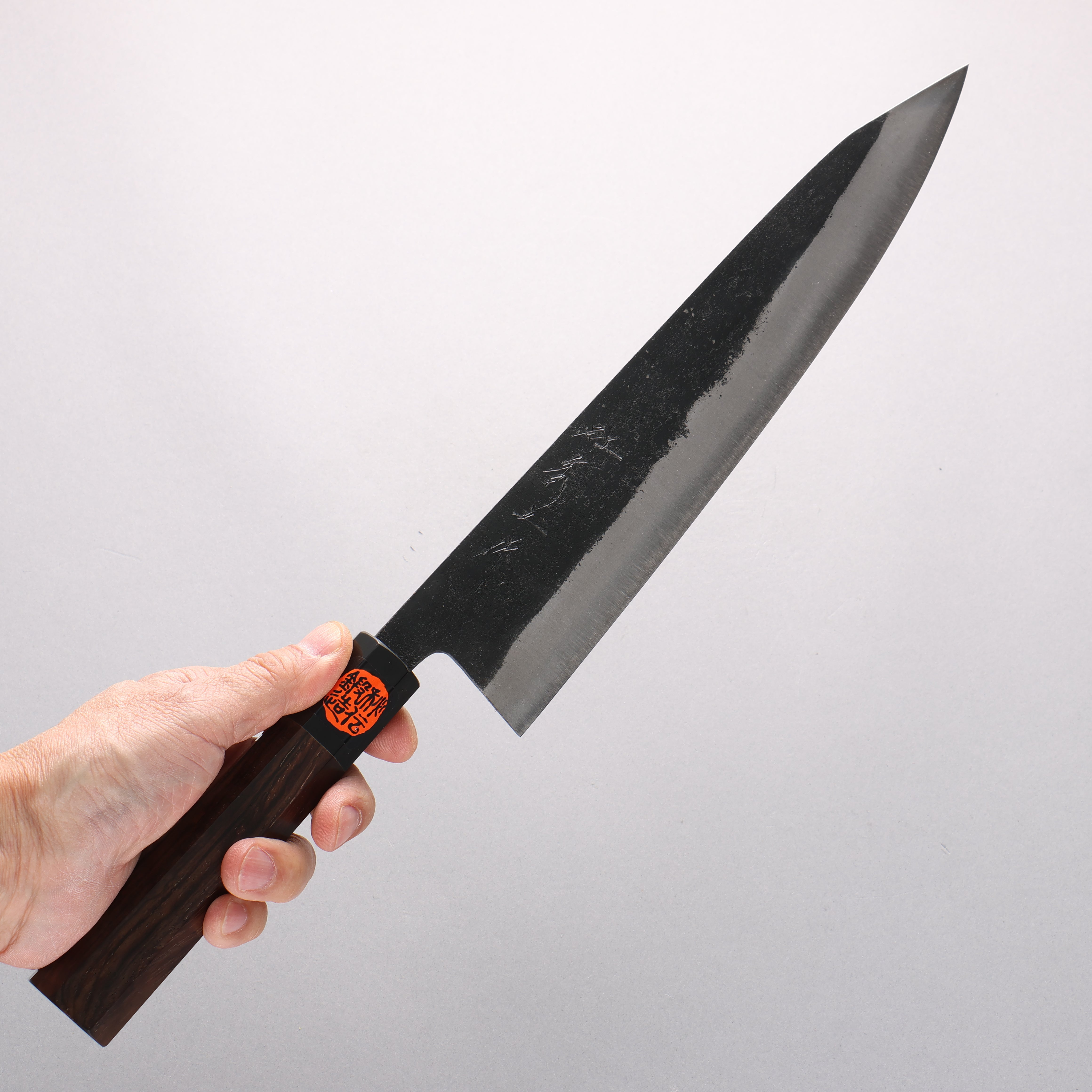 Shigeki Tanaka TEKKA Blue Steel No.2 Kurouchi Hammered Kiritsuke Gyuto 270mm Walnut Handle - Seisuke Knife