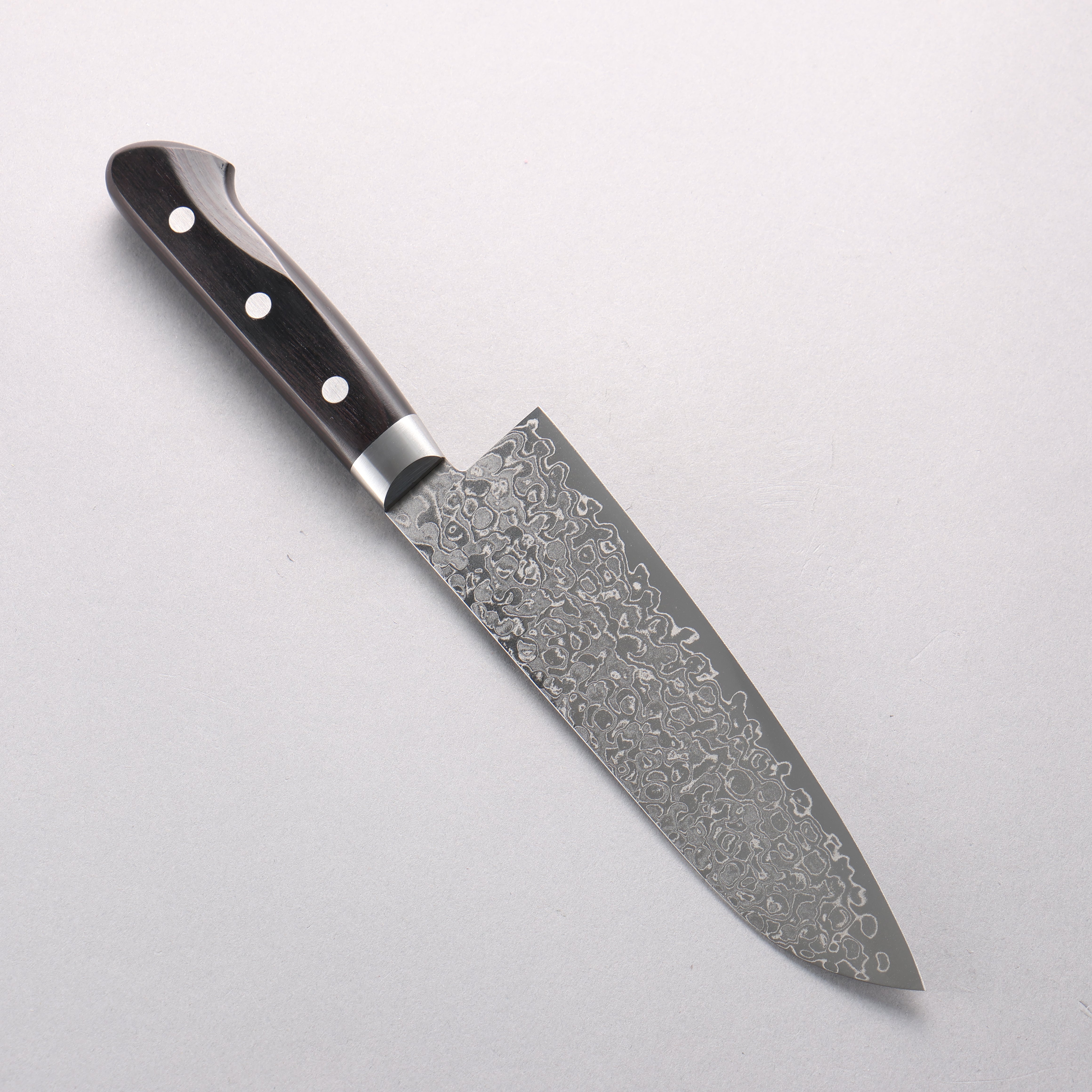 Seisuke AUS10 45 Layer Damascus Santoku 165mm Black Pakkawood Handle (B級品) - Seisuke Knife