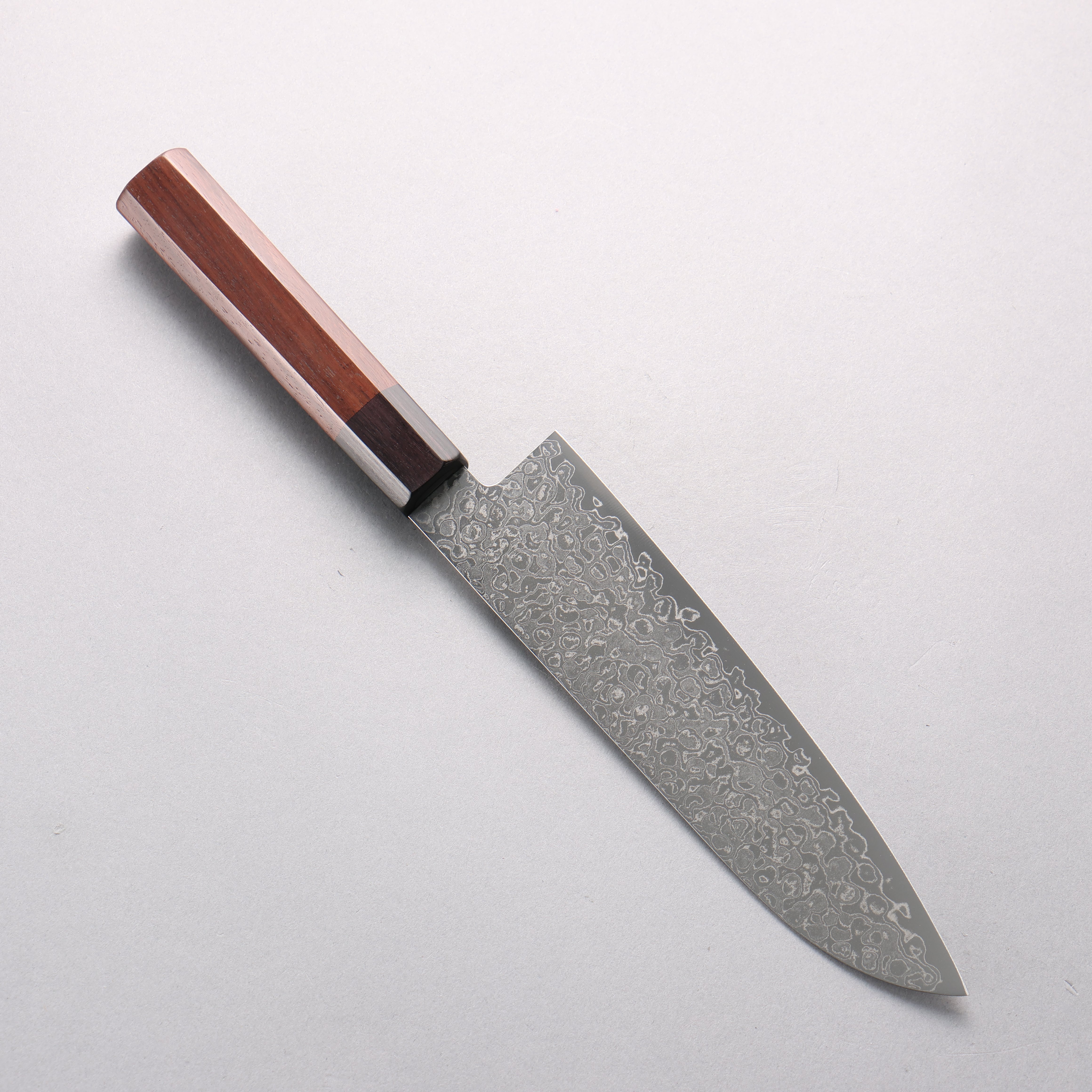 Seisuke AUS10 Mirror Crossed Santoku 180mm Shitan & Black Pakkawood Handle (B級品) - Seisuke Knife