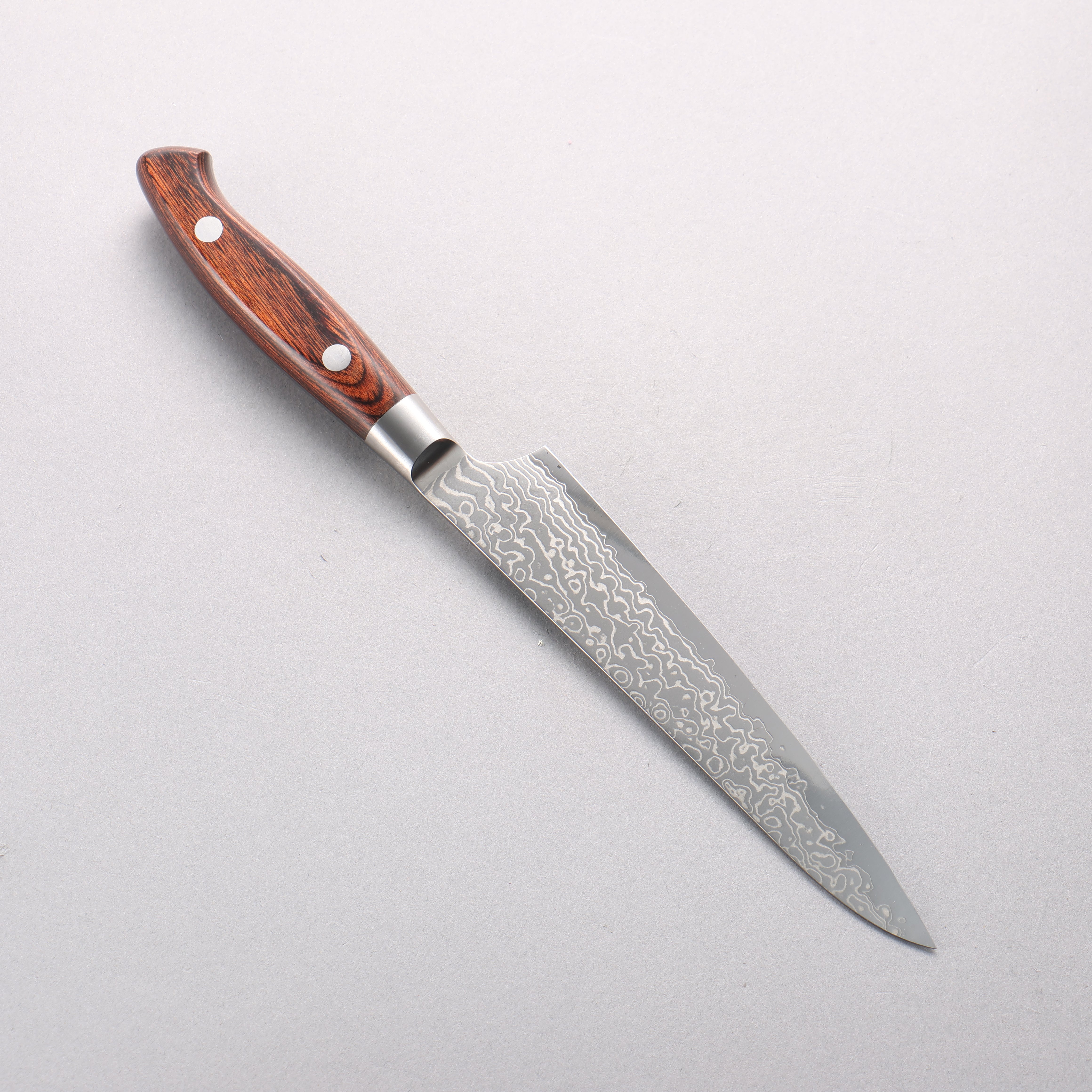 Kajin Blue Super Damascus Petty-Utility 150mm Mahogany Handle - Seisuke Knife