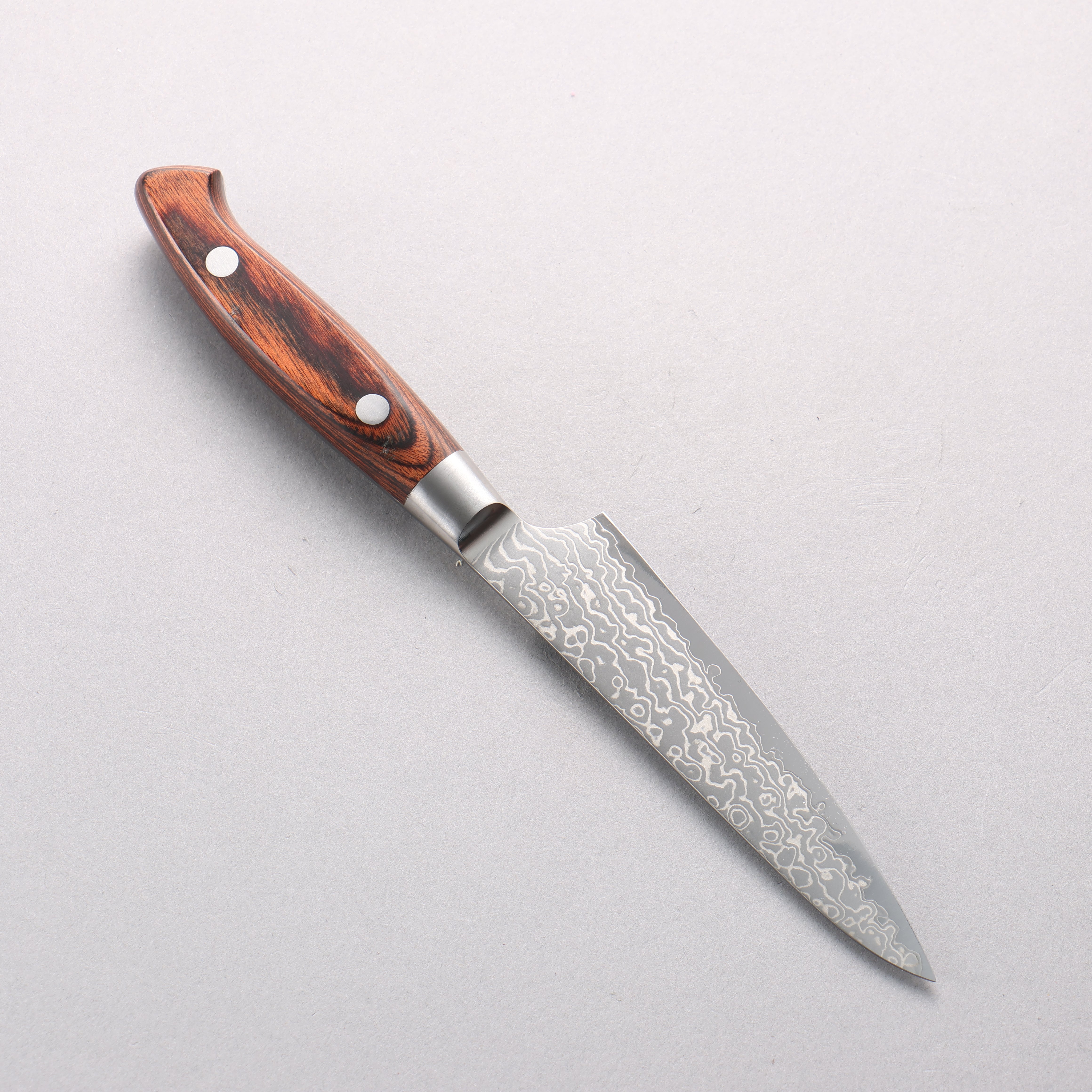 Kajin Blue Super Damascus Petty-Utility 120mm Mahogany Handle - Seisuke Knife