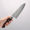 Kajin Blue Super Damascus Santoku 180mm Mahogany Handle - Seisuke Knife - Slide 4