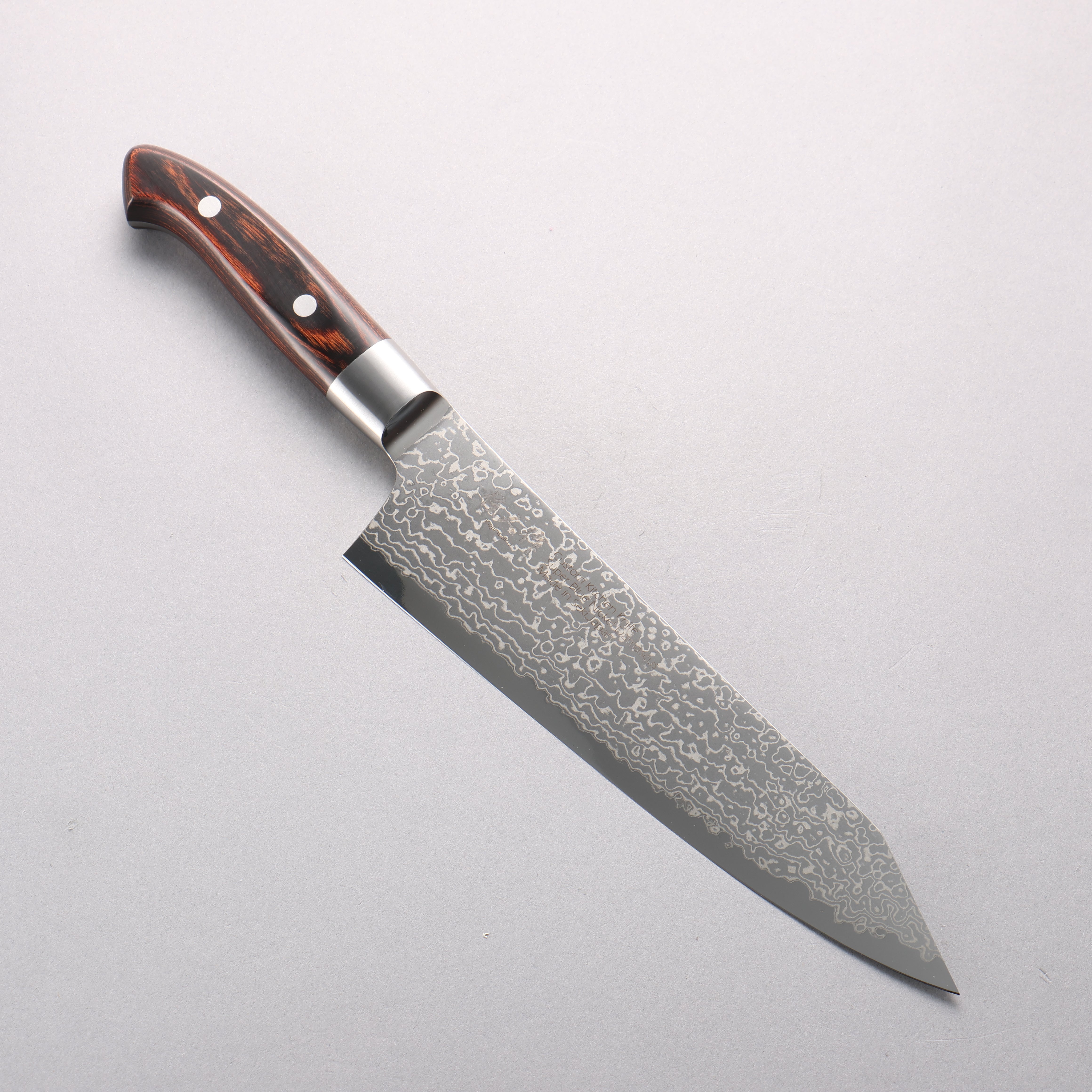 Kajin Blue Super Damascus Kiritsuke Gyuto 210mm Mahogany Handle - Seisuke Knife