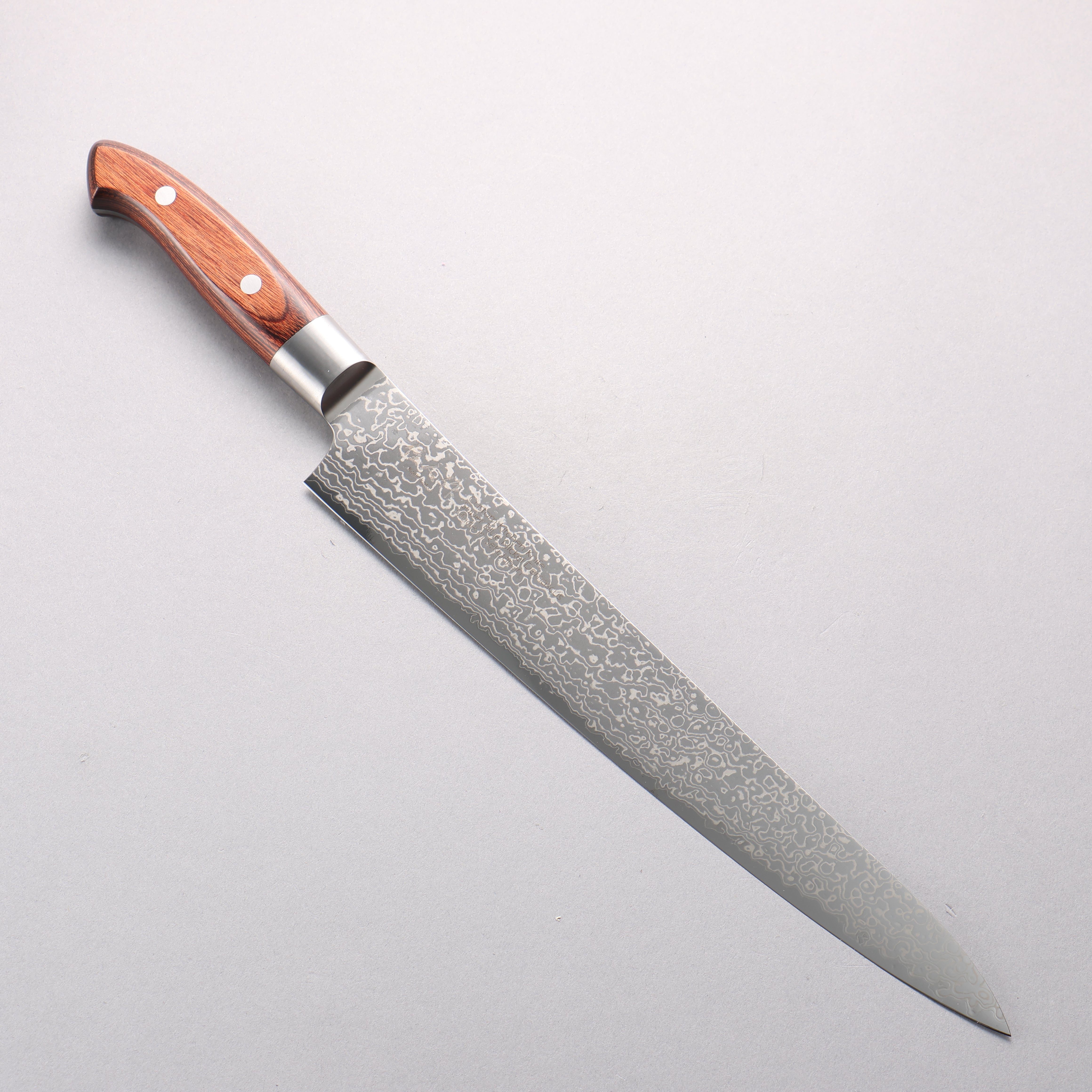 Kajin Blue Super Damascus Sujihiki 270mm Mahogany Handle - Seisuke Knife