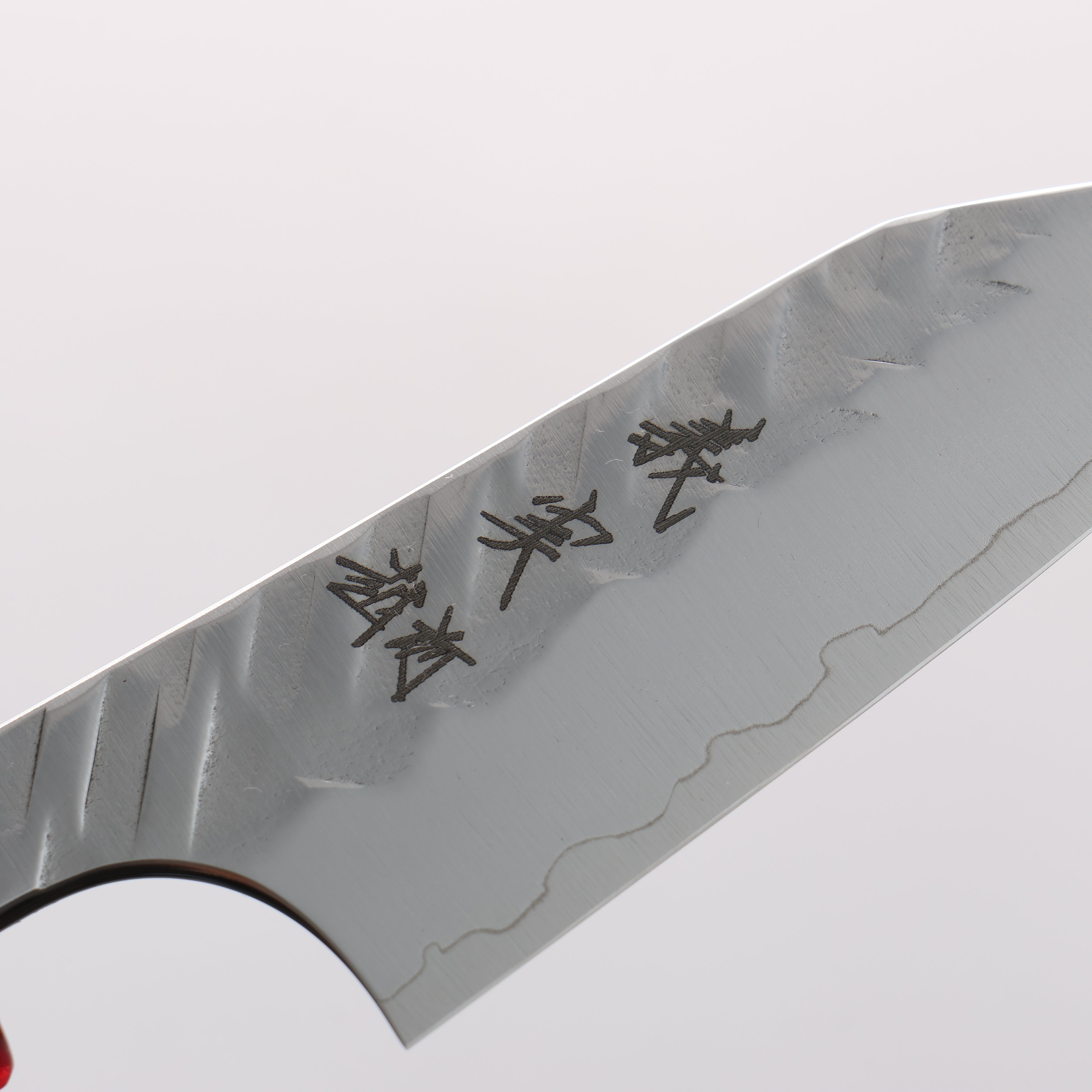 Yoshimi Kato SPG STRIX V-Hammered Kiritsuke Paring 80mm Ebony Wood & Red Resin Handle - Seisuke Knife