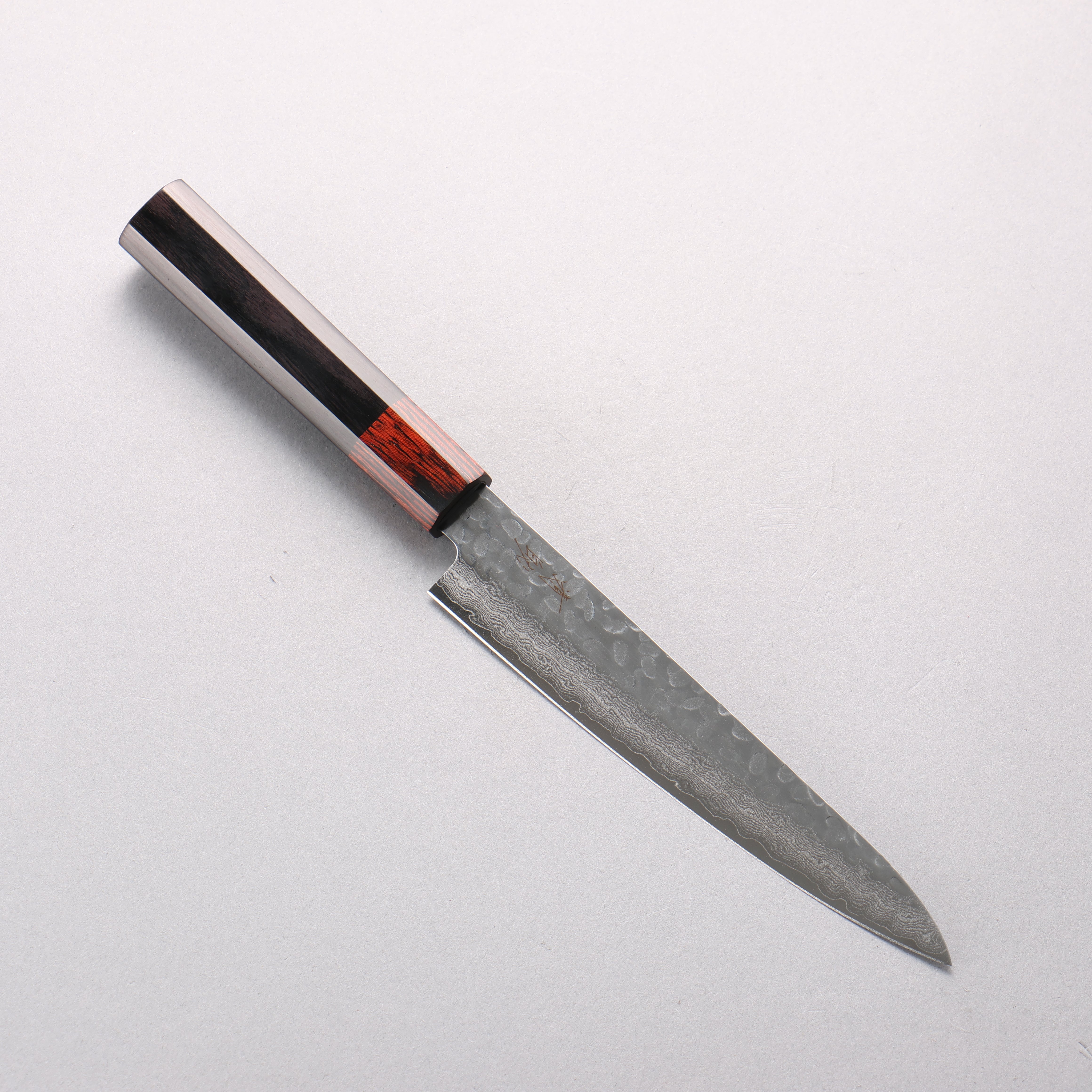 Seisuke VG10 33 Layer Hammered Damascus Petty-Utility 135mm Black Pakkawood Handle - Seisuke Knife