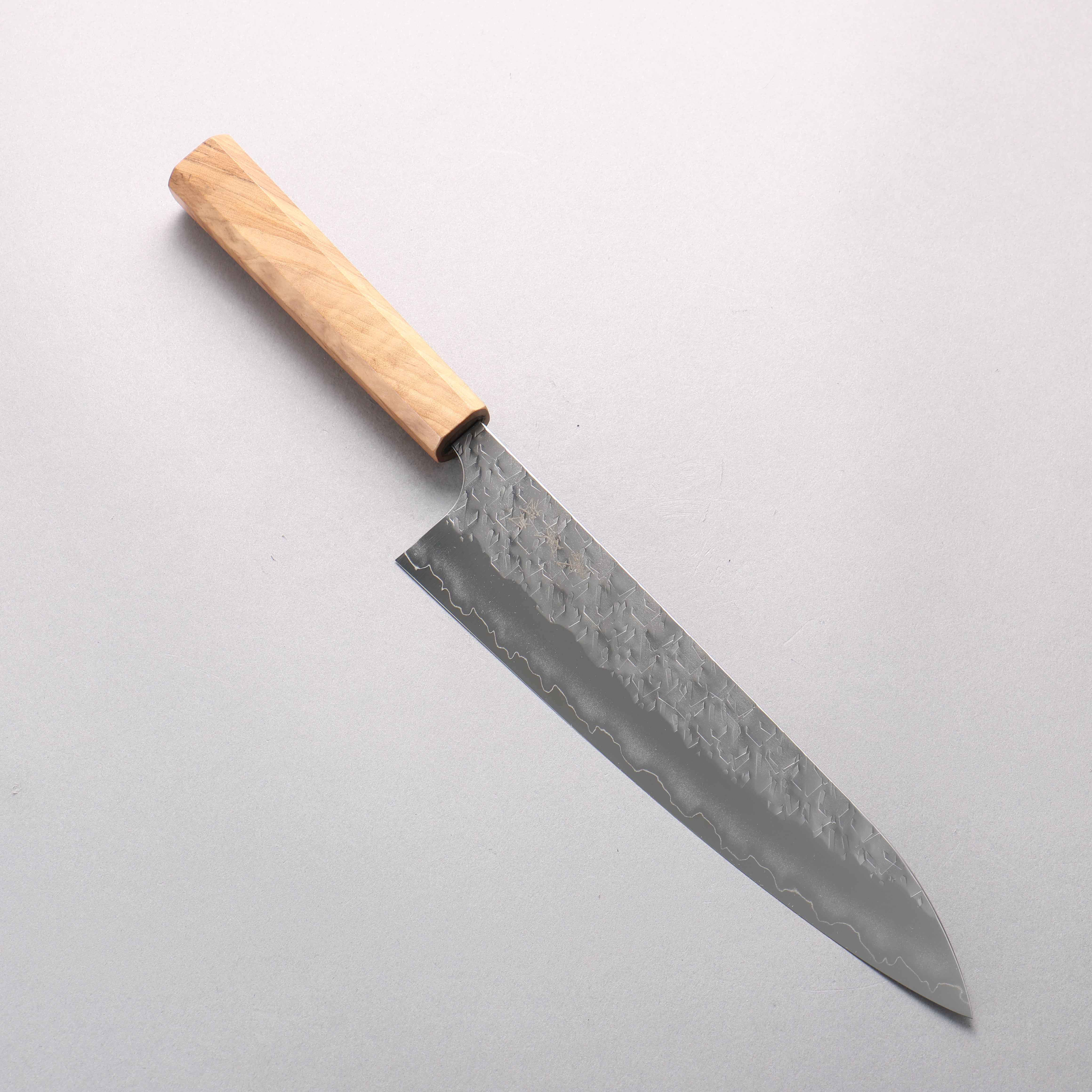 Yoshimi Kato Hyo SG2 Hammered Gyuto 210mm Olive tree Handle - Seisuke Knife