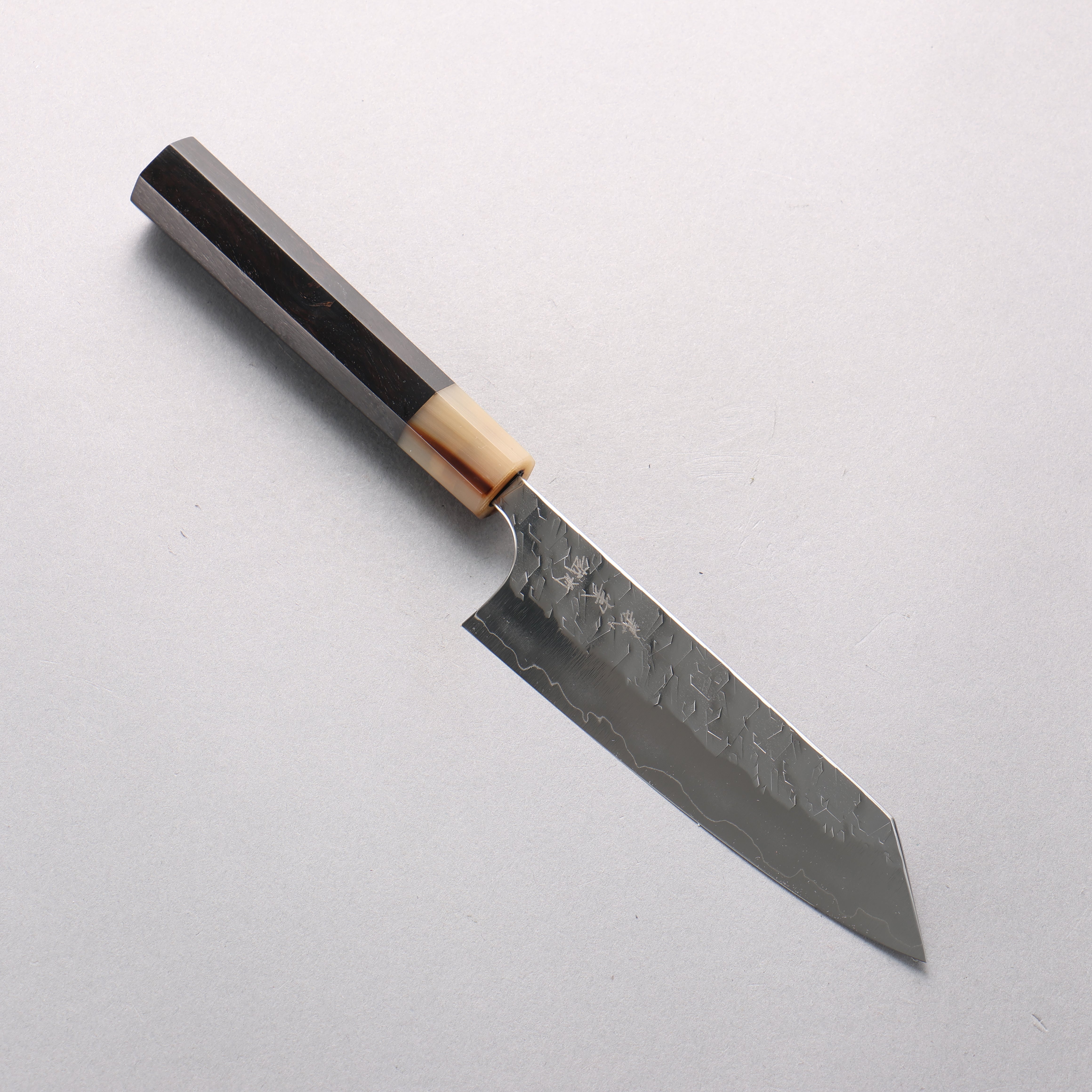 [Ginza Only] Yoshimi Kato Hyo SG2 Hammered Small Bunka 130mm Ebony Wood (ferrule: White Water Buffalo Horn) Handle - Seisuke Knife