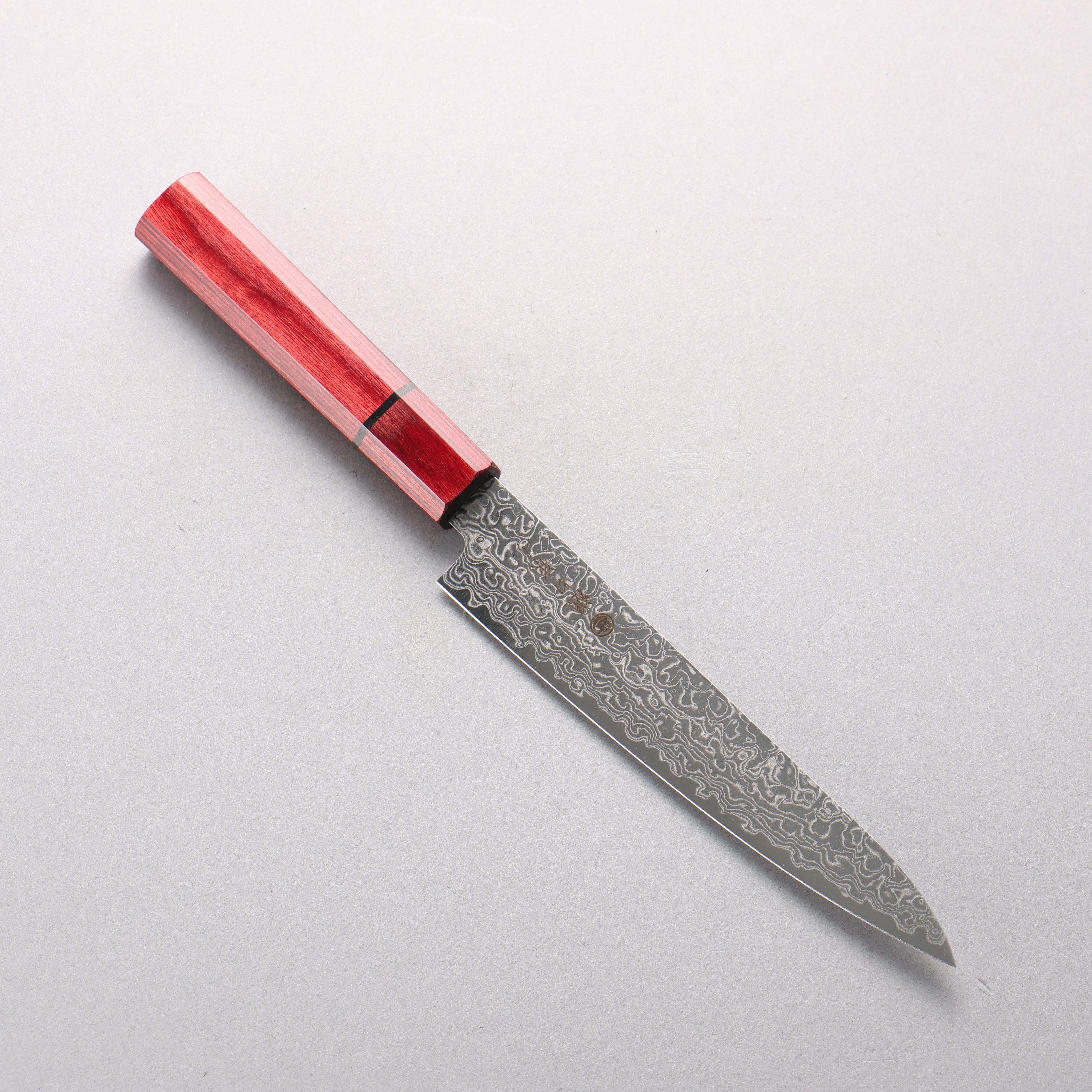Higuchi SG2 Damascus Migaki Petty-Utility 150mm Red Pakkawood Handle - Seisuke Knife