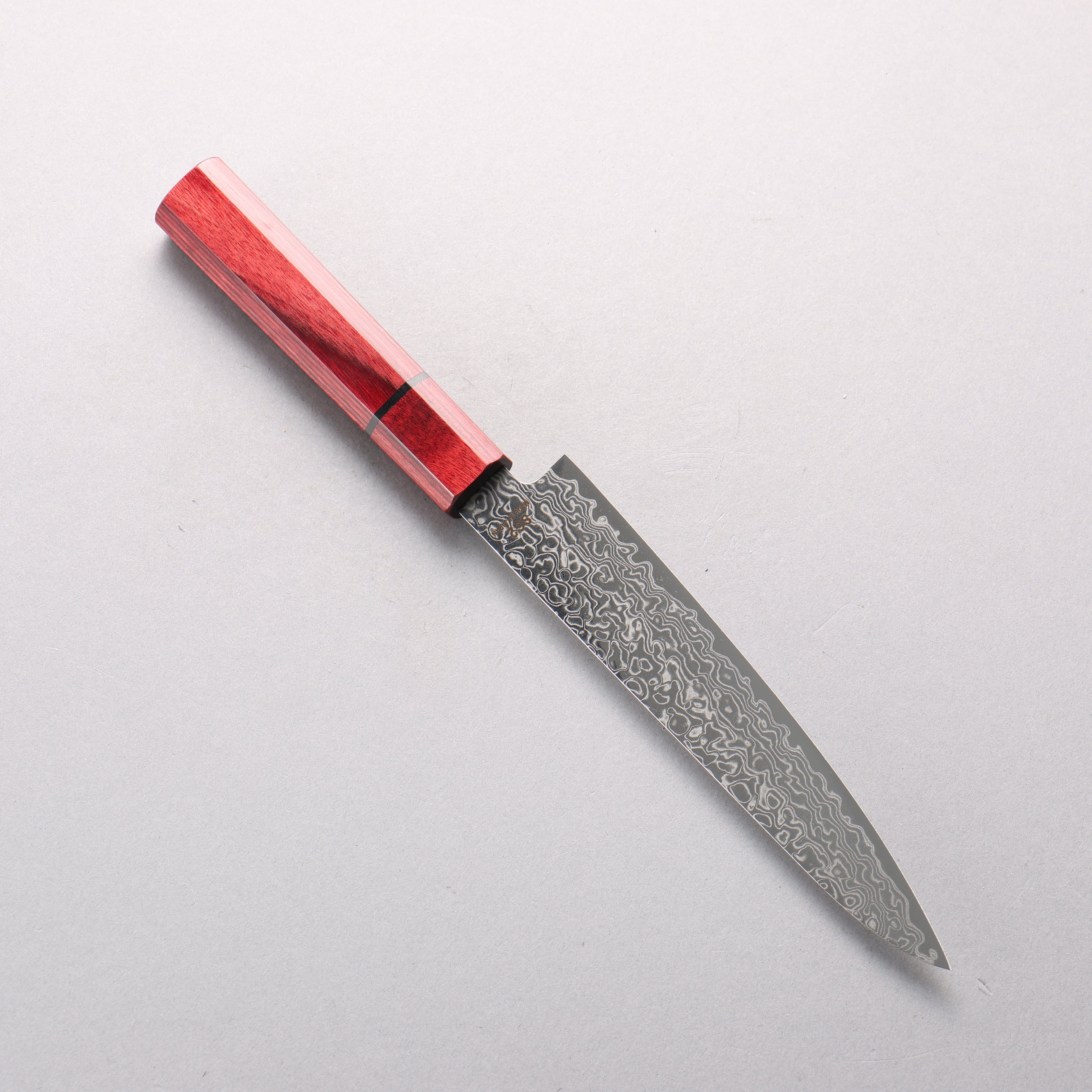 Higuchi SG2 Damascus Migaki Petty-Utility 150mm Red Pakkawood Handle - Seisuke Knife
