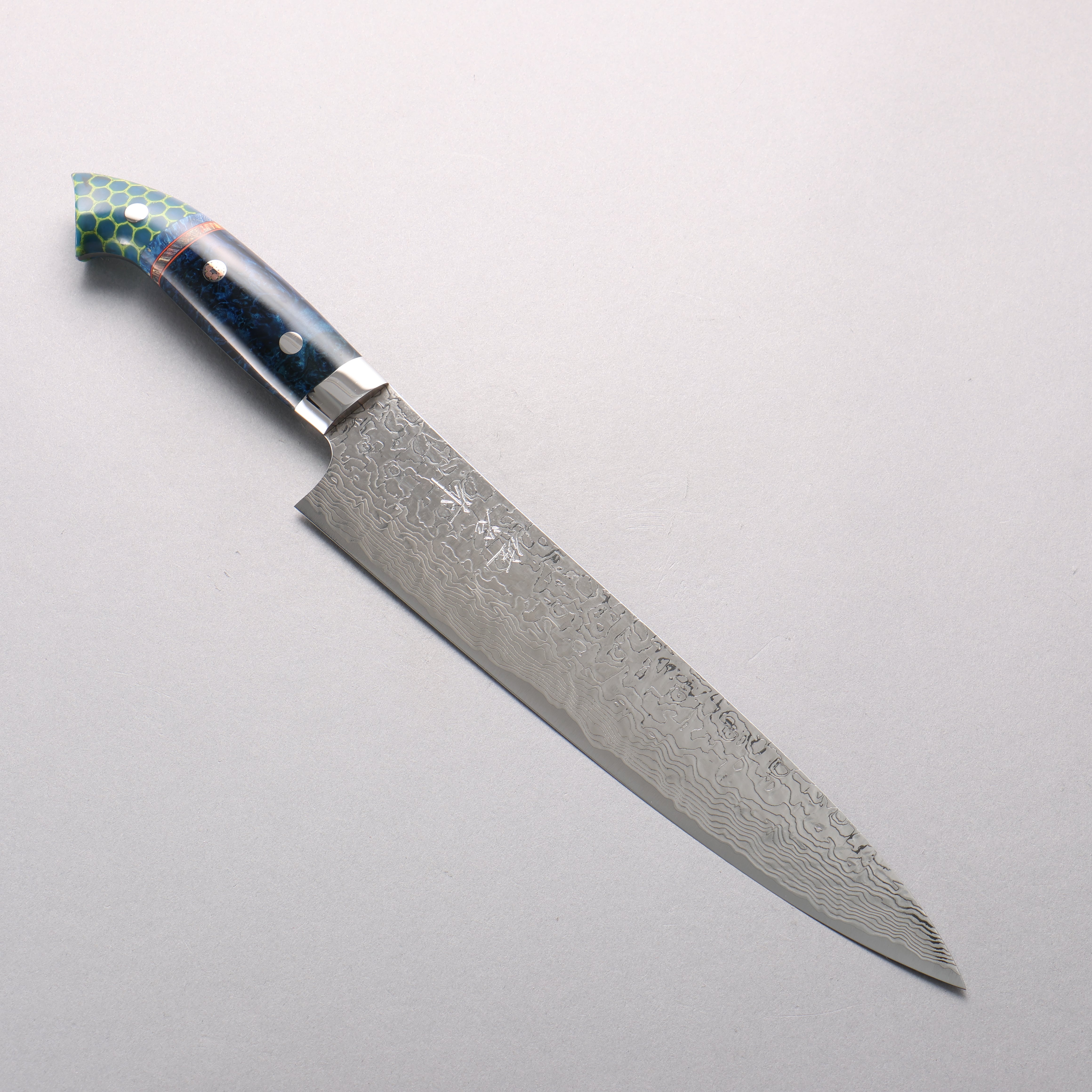 Takeshi Saji New Nomura Style SG2 Diamond Finish Damascus Sujihiki 240mm Combination of materials (various colors) Handle - Seisuke Knife