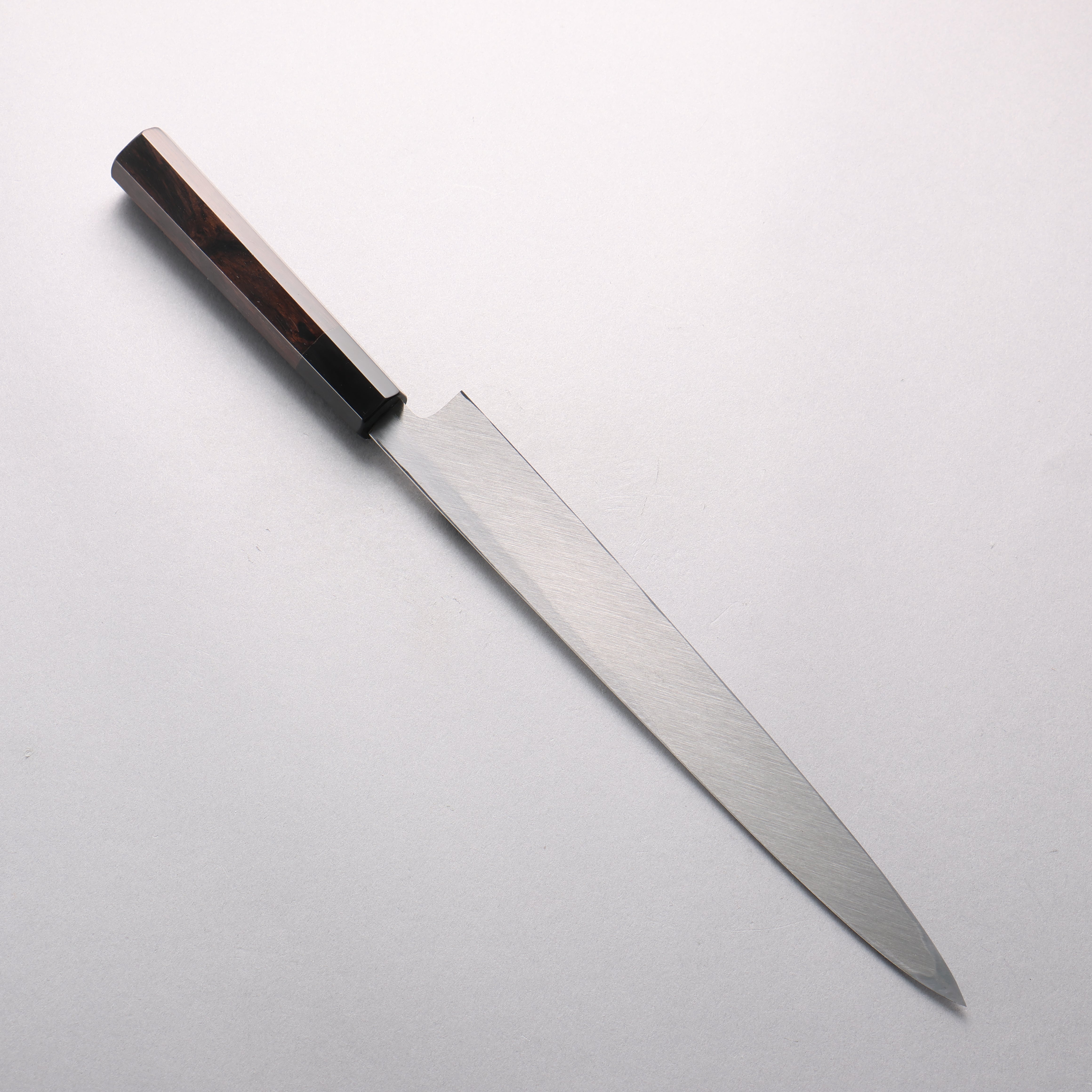 Tessen by Tanaka Tamahagane Mirrored Finish Yanagiba 270mm Ebony Wood Handle with Sheath - Seisuke Knife