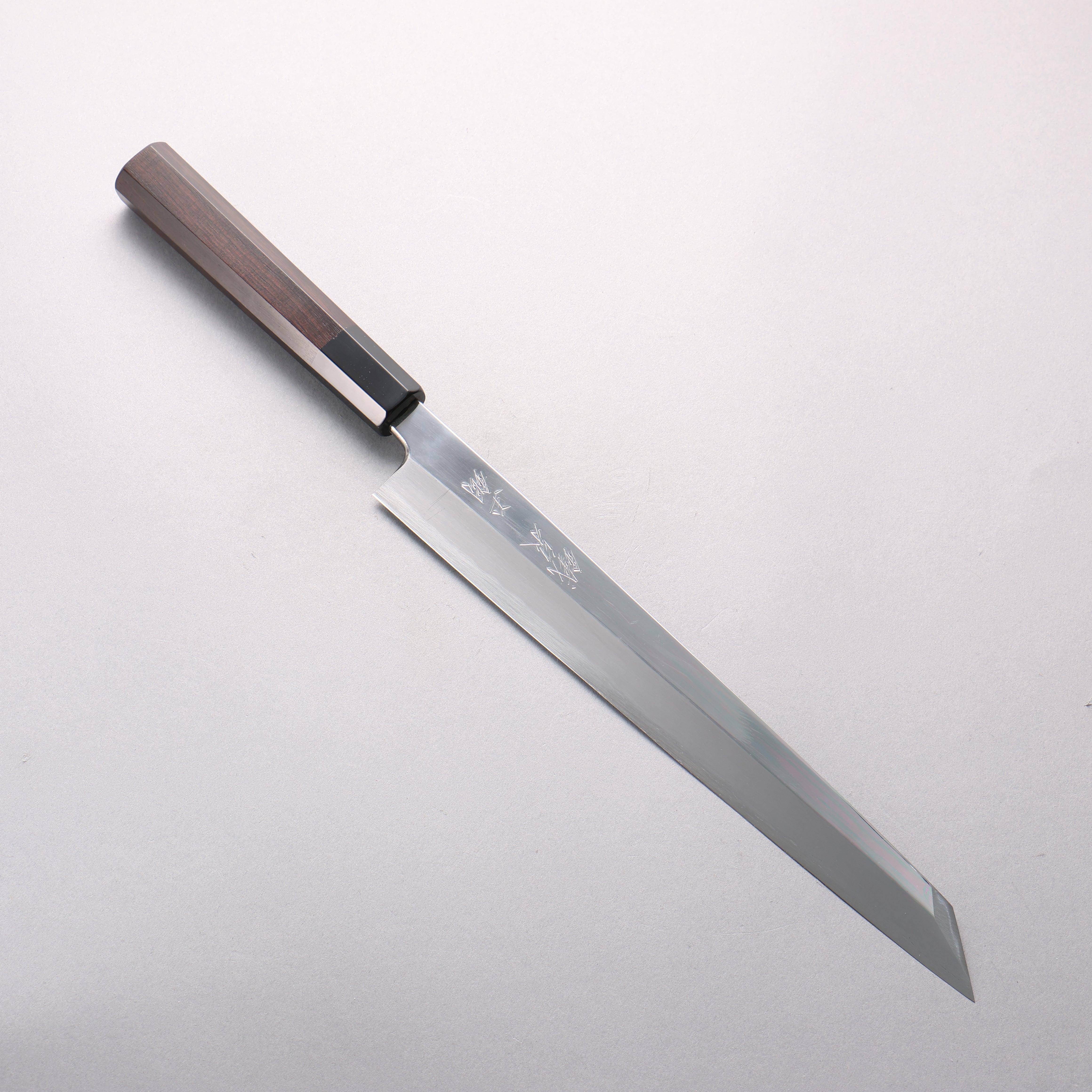 Tessen by Tanaka Tamahagane Mirrored Finish Kiritsuke Yanagiba 270mm Ebony Wood Handle with Sheath - Seisuke Knife