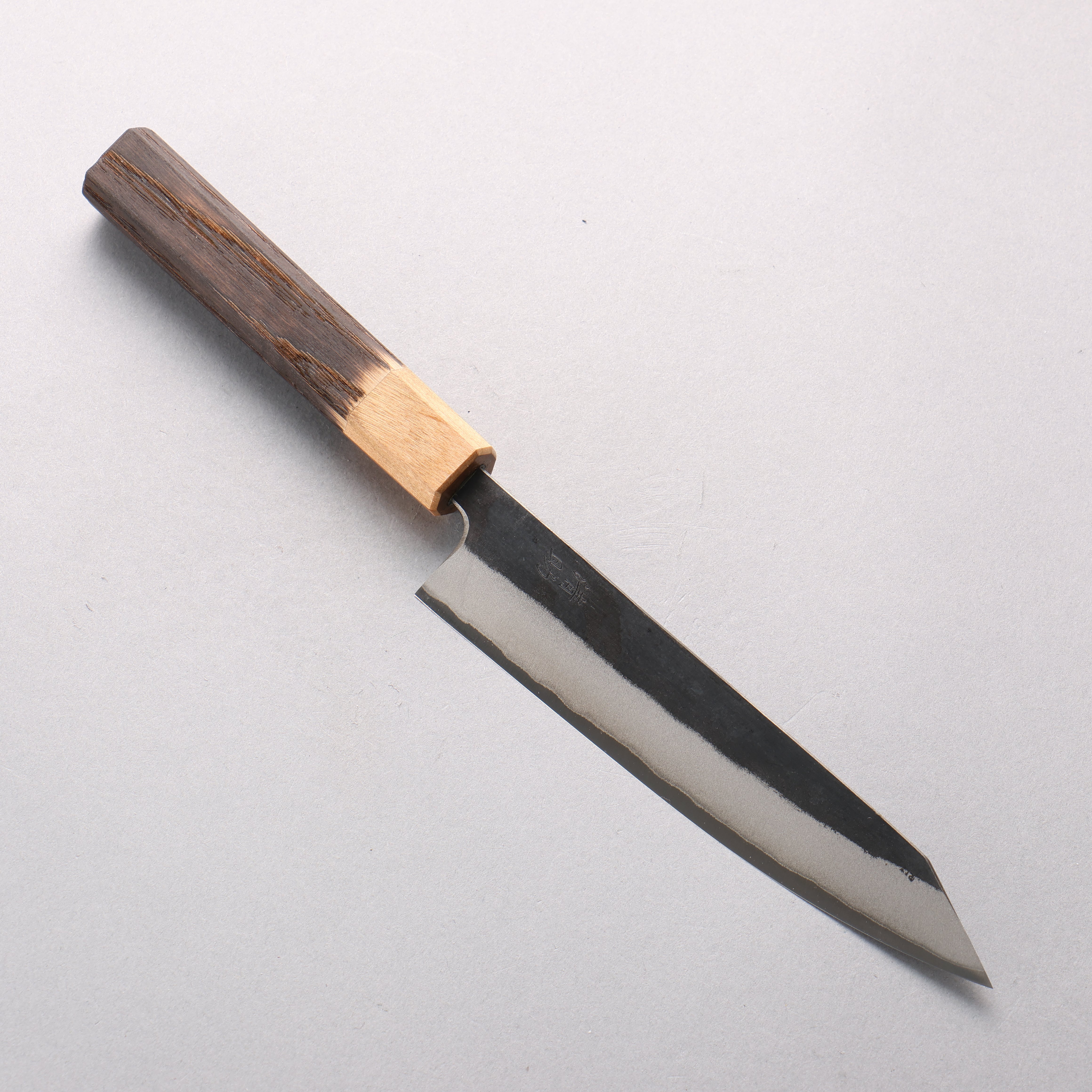 Seisuke Blue Steel No.2 Kurouchi Kiritsuke Petty-Utility 150mm Burnt Chestnut & Cherry Wood Handle - Seisuke Knife